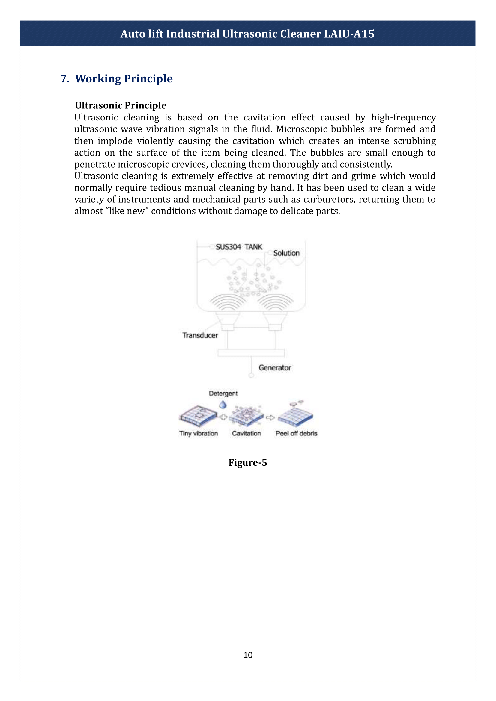 Auto lift Industrial Ultrasonic Cleaner LAIU-A15 Manual