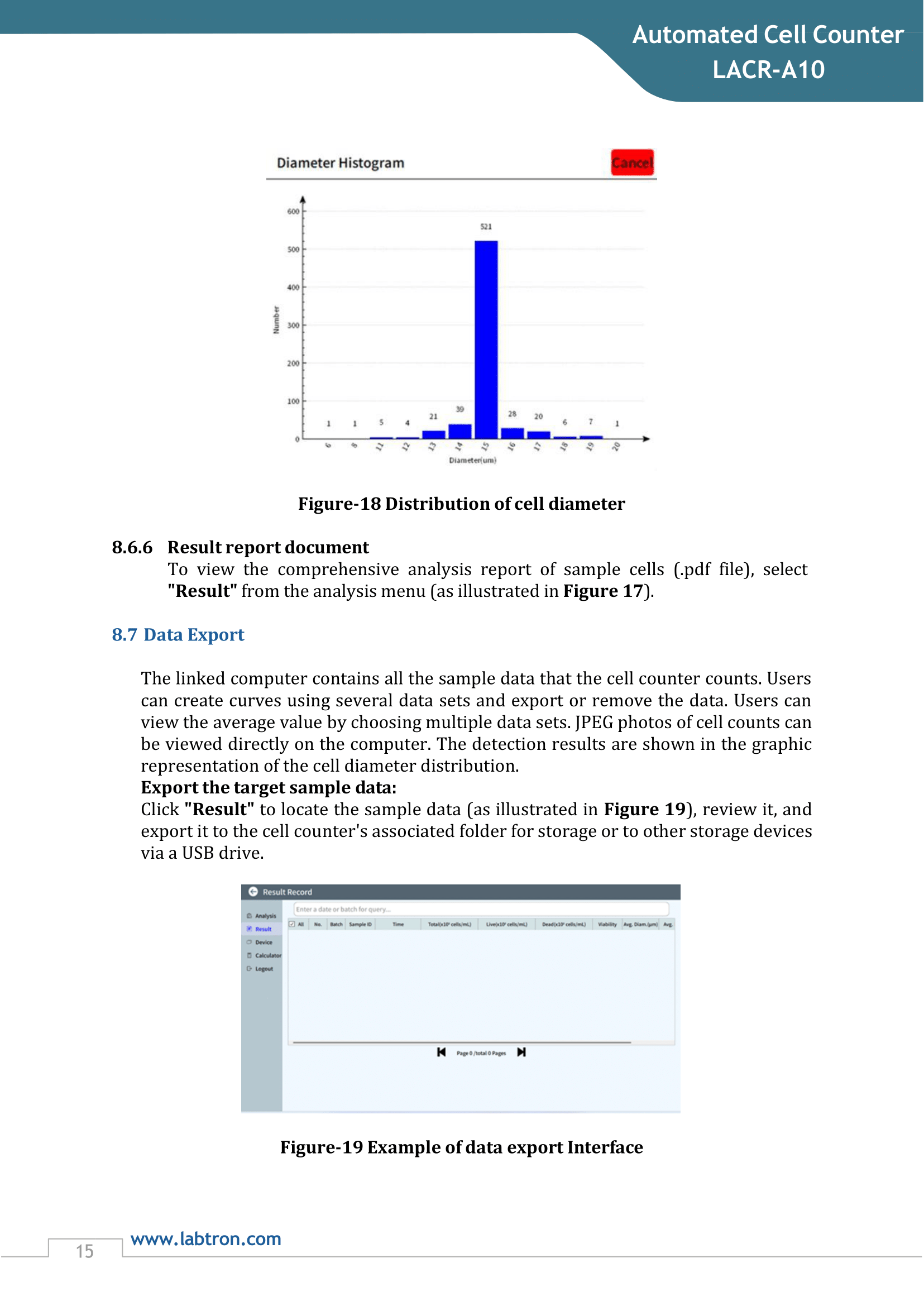 Automated Cell Counter LACR-A10 Manual
