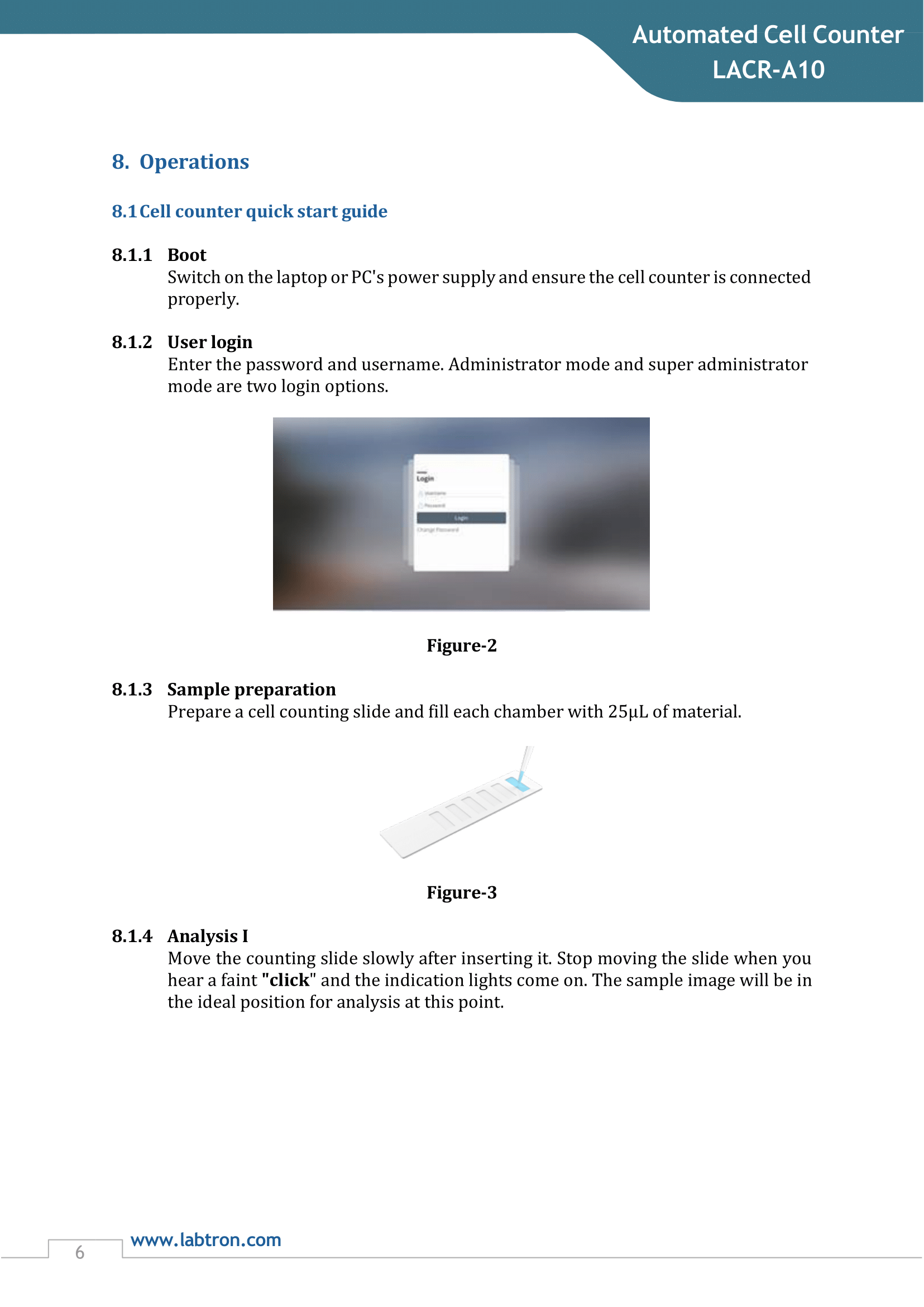 Automated Cell Counter LACR-A10 Manual