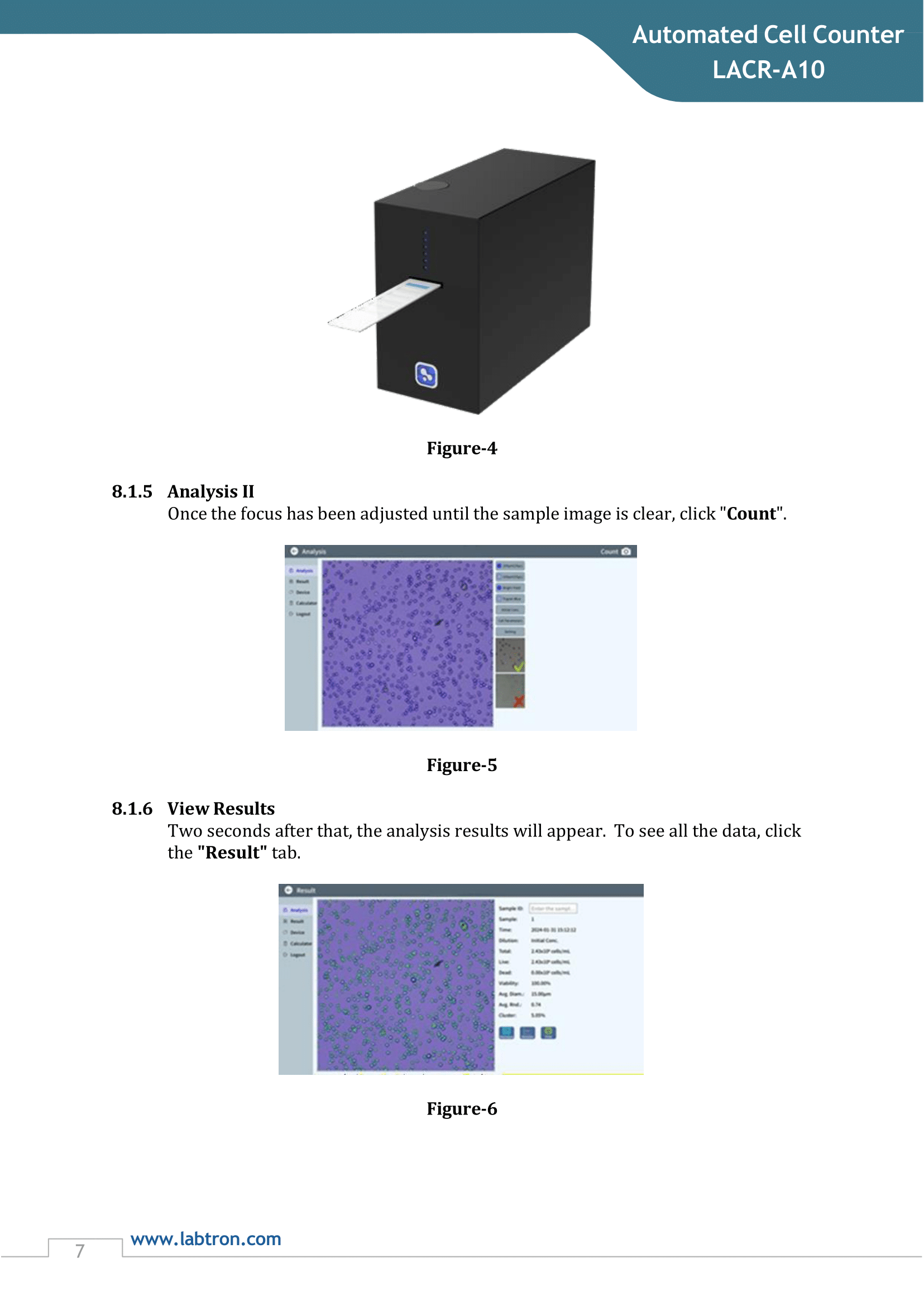 Automated Cell Counter LACR-A10 Manual