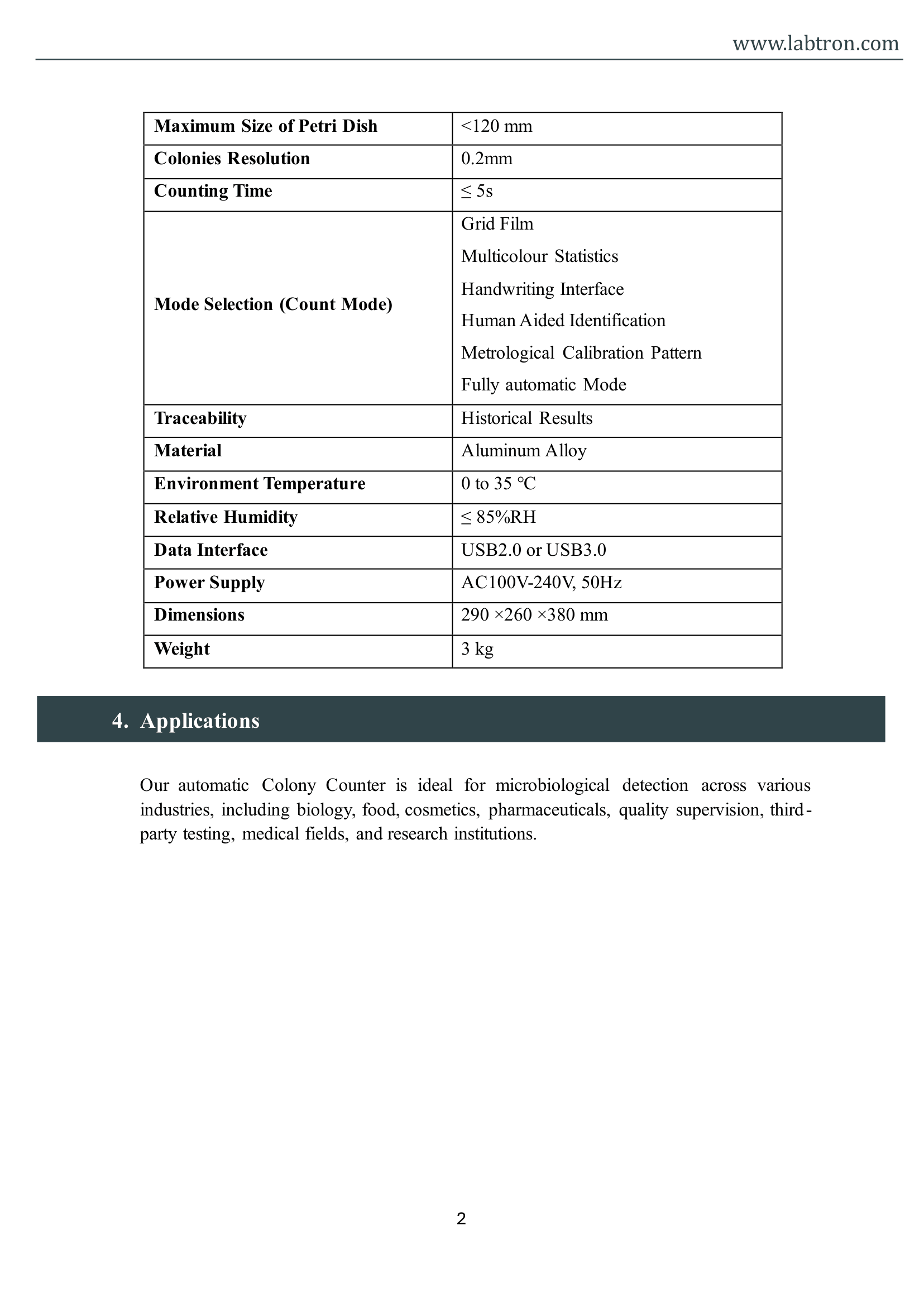 Automatic Colony Counter LCCA-A11 Manual