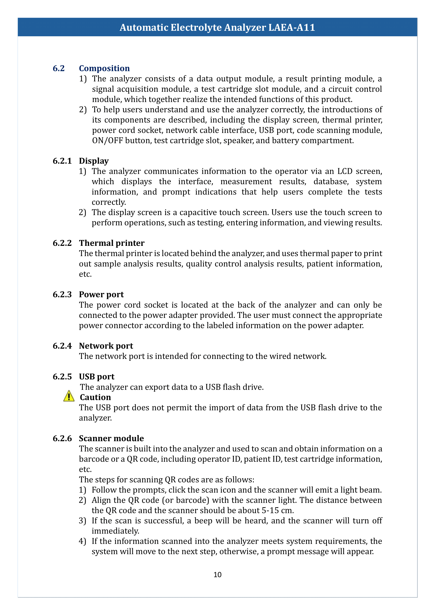 Automatic Electrolyte Analyzer LAEA-A11 Manual