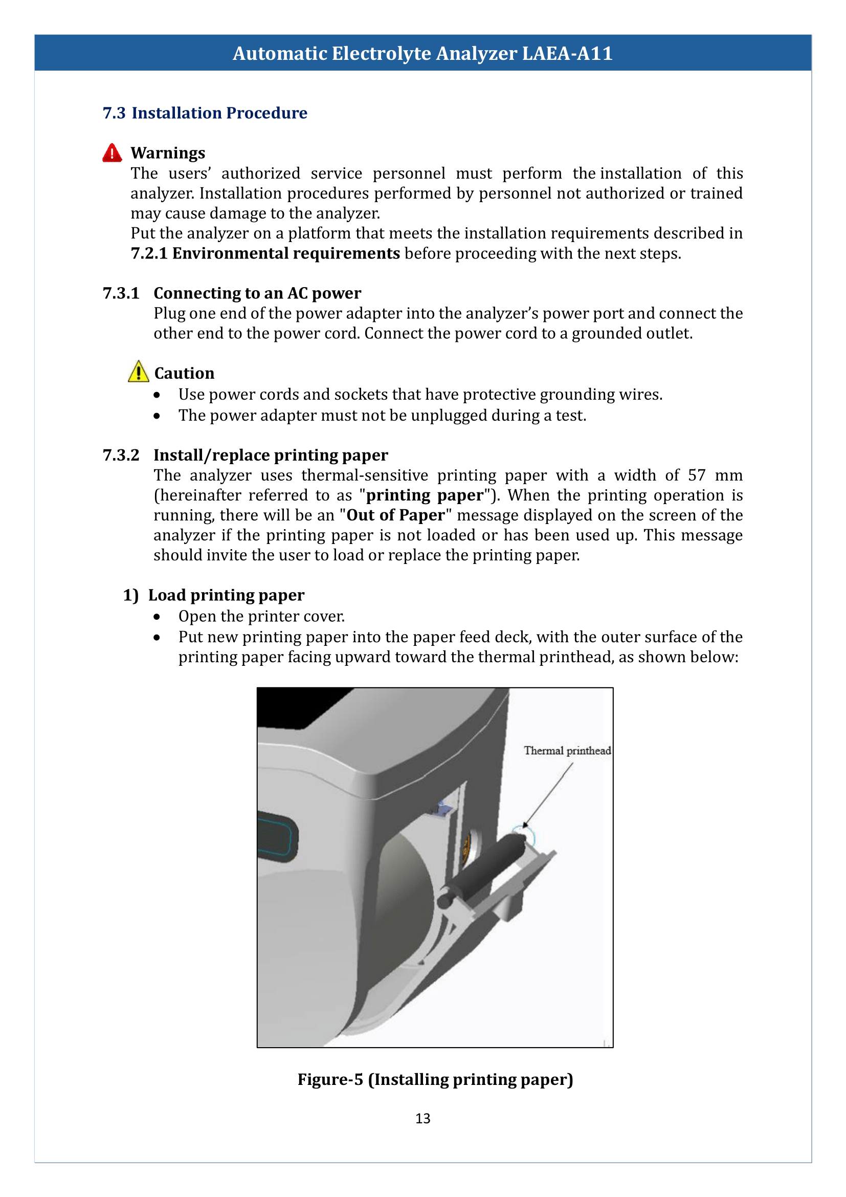 Automatic Electrolyte Analyzer LAEA-A11 Manual
