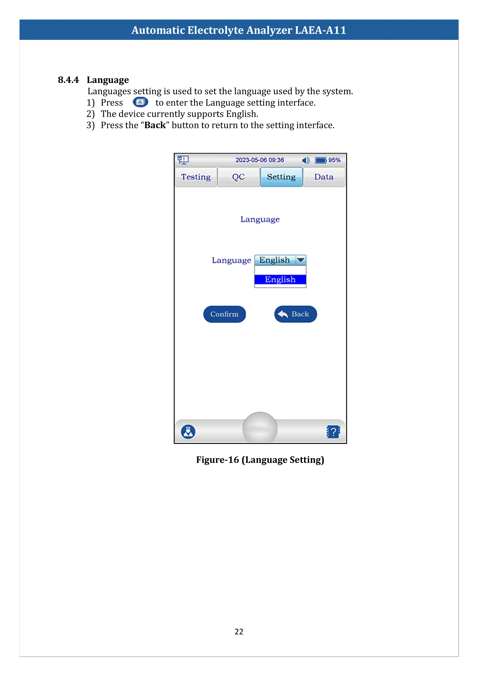 Automatic Electrolyte Analyzer LAEA-A11 Manual