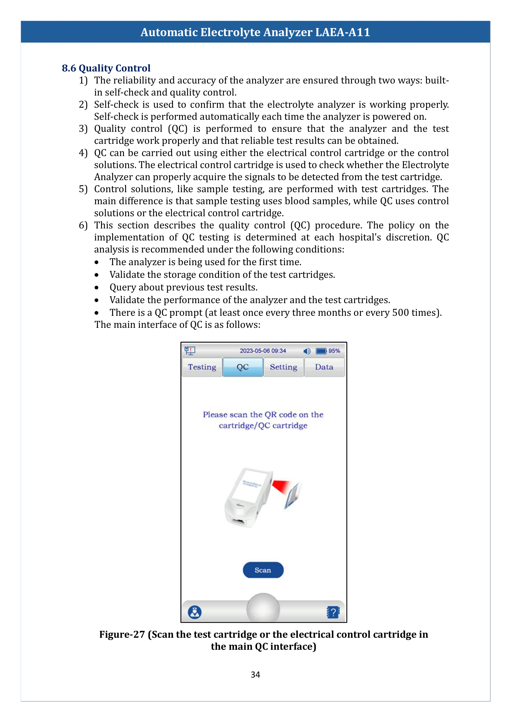 Automatic Electrolyte Analyzer LAEA-A11 Manual
