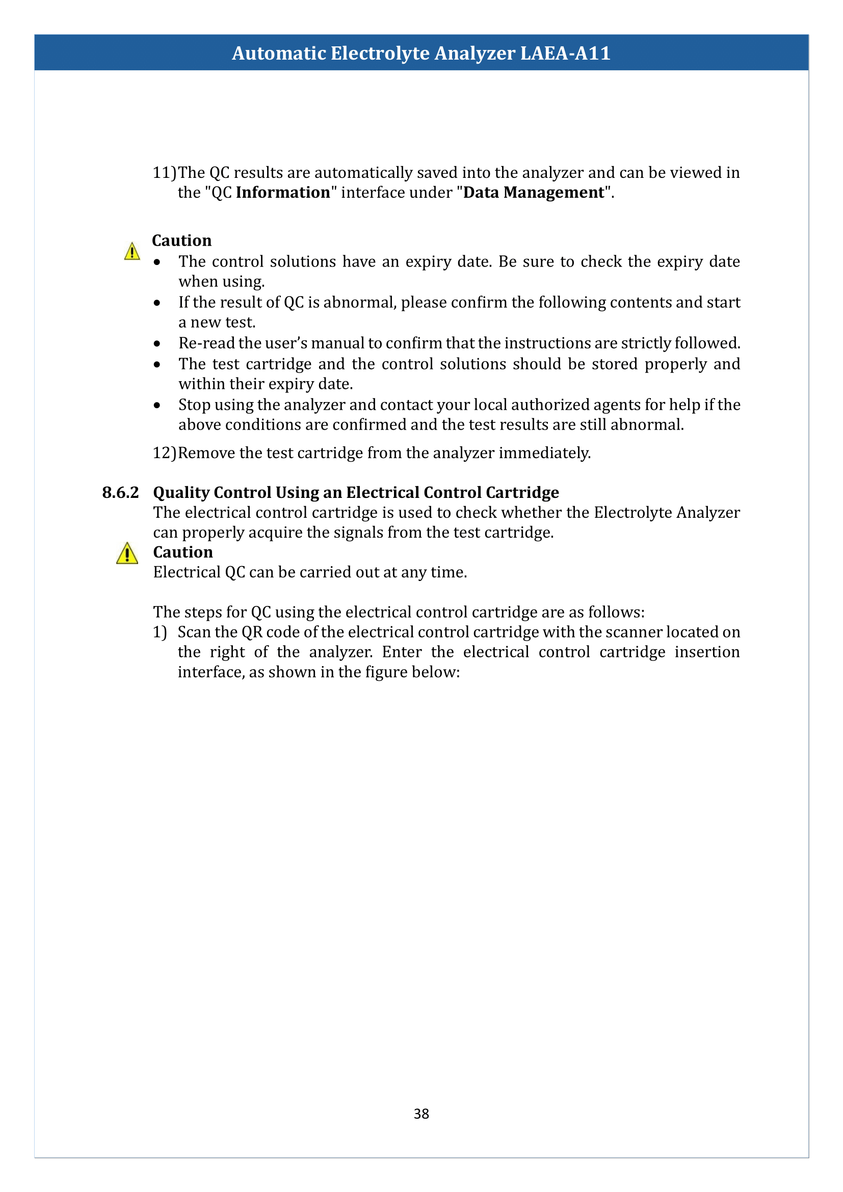 Automatic Electrolyte Analyzer LAEA-A11 Manual