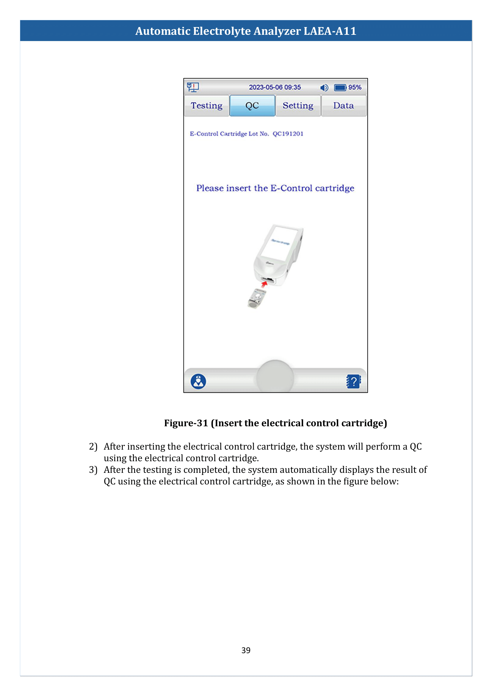 Automatic Electrolyte Analyzer LAEA-A11 Manual