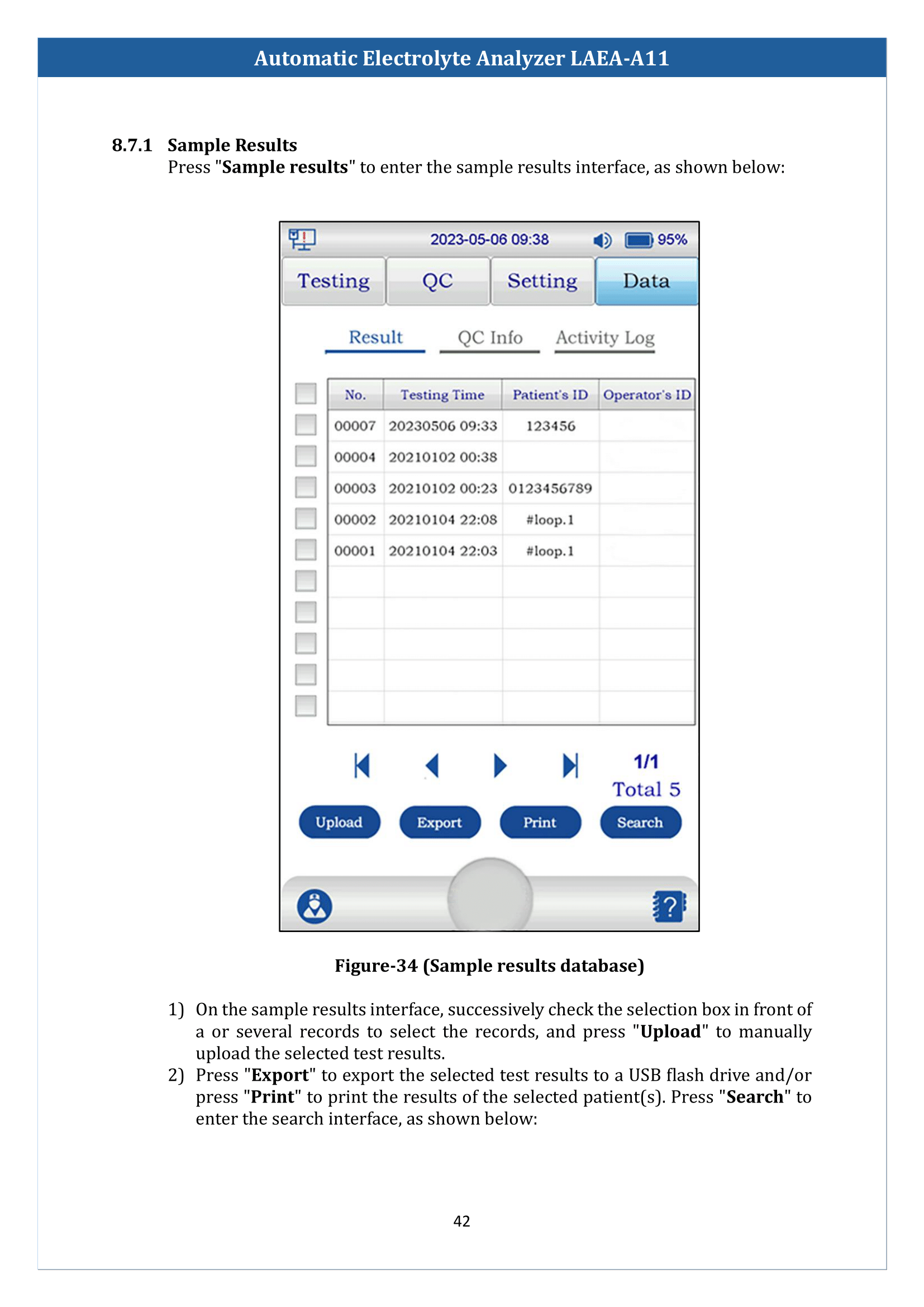 Automatic Electrolyte Analyzer LAEA-A11 Manual