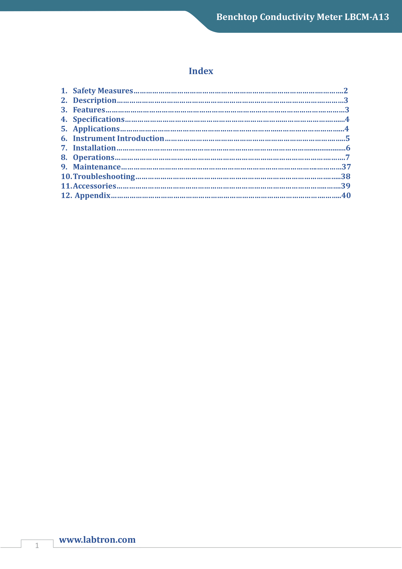 Benchtop Conductivity Meter LBCM-A13 Manual