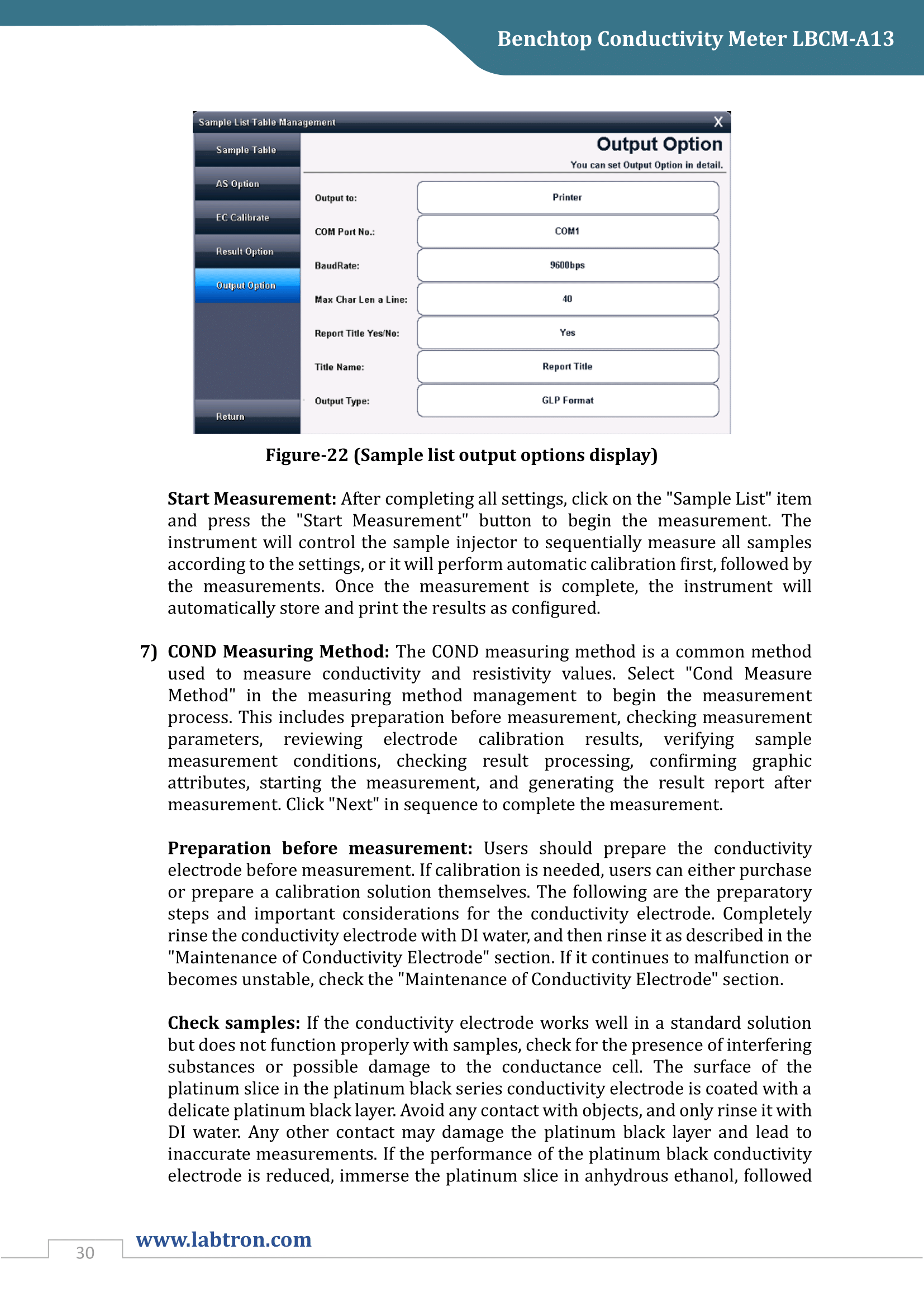 Benchtop Conductivity Meter LBCM-A13 Manual