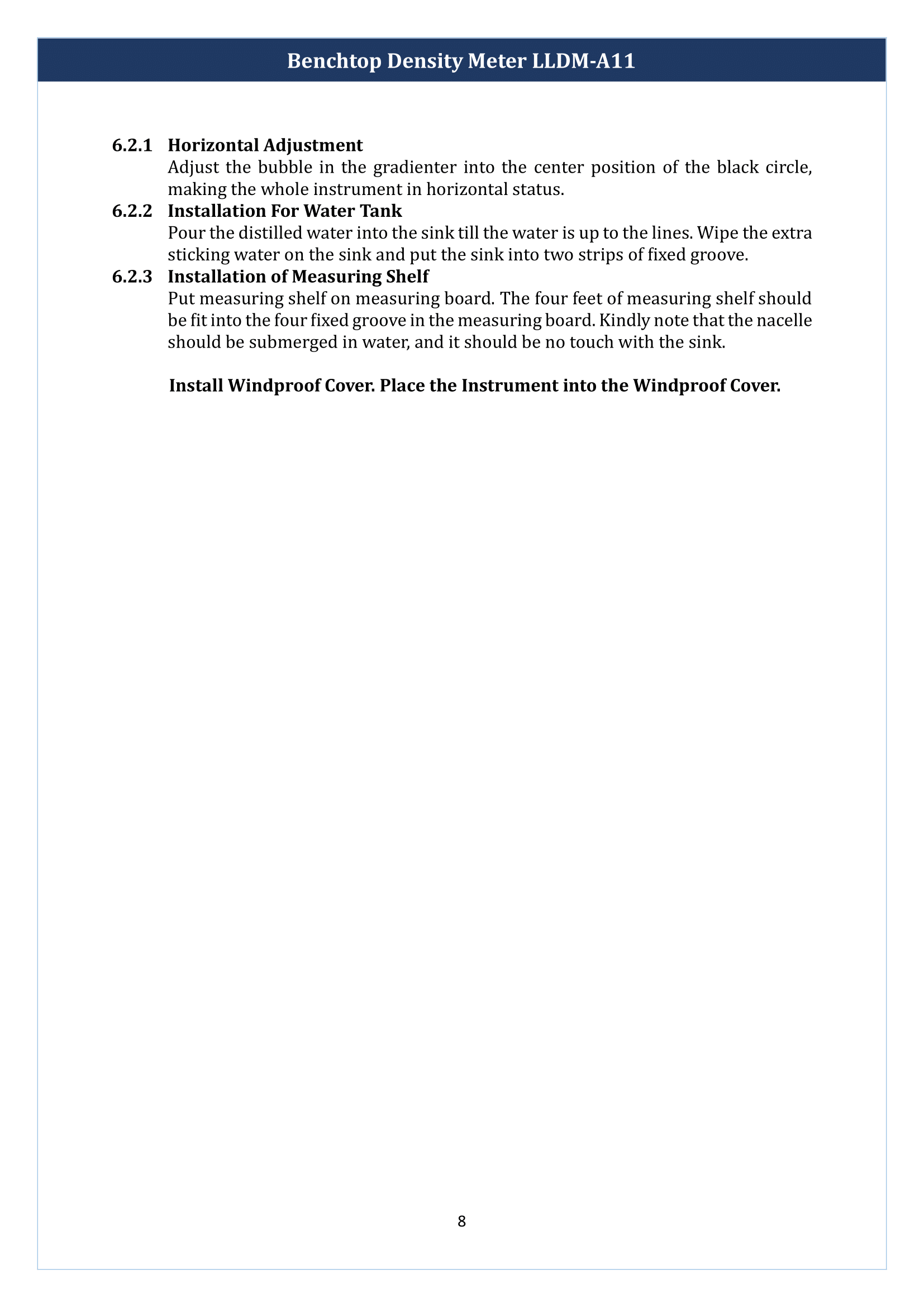Benchtop Density Meter LLDM-A11 Manual