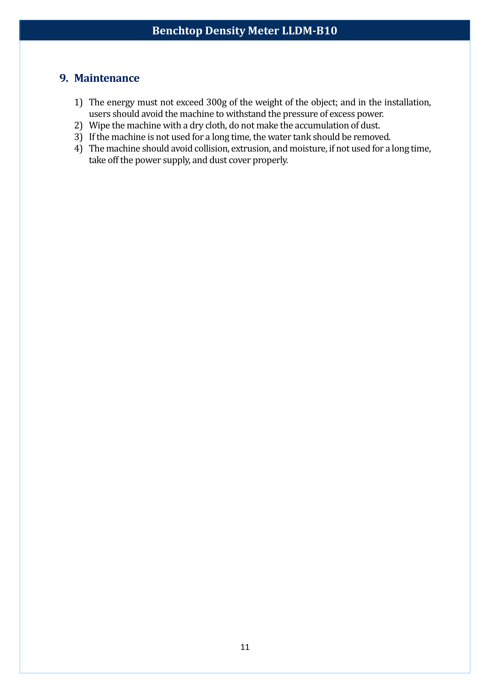 Benchtop Density Meter LLDM-B10 Manual