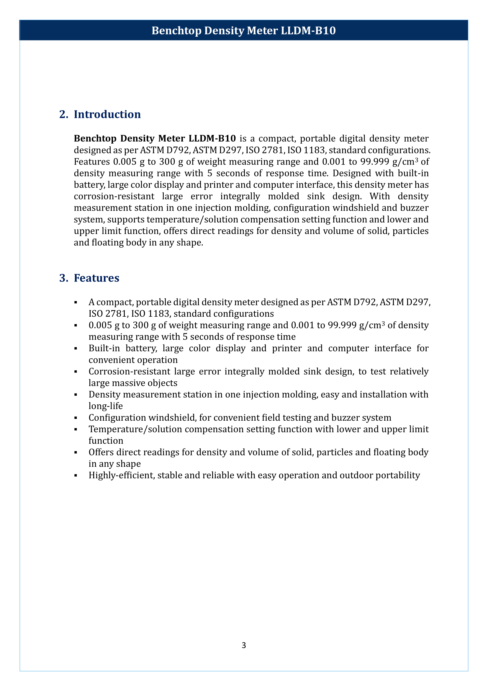 Benchtop Density Meter LLDM-B10 Manual
