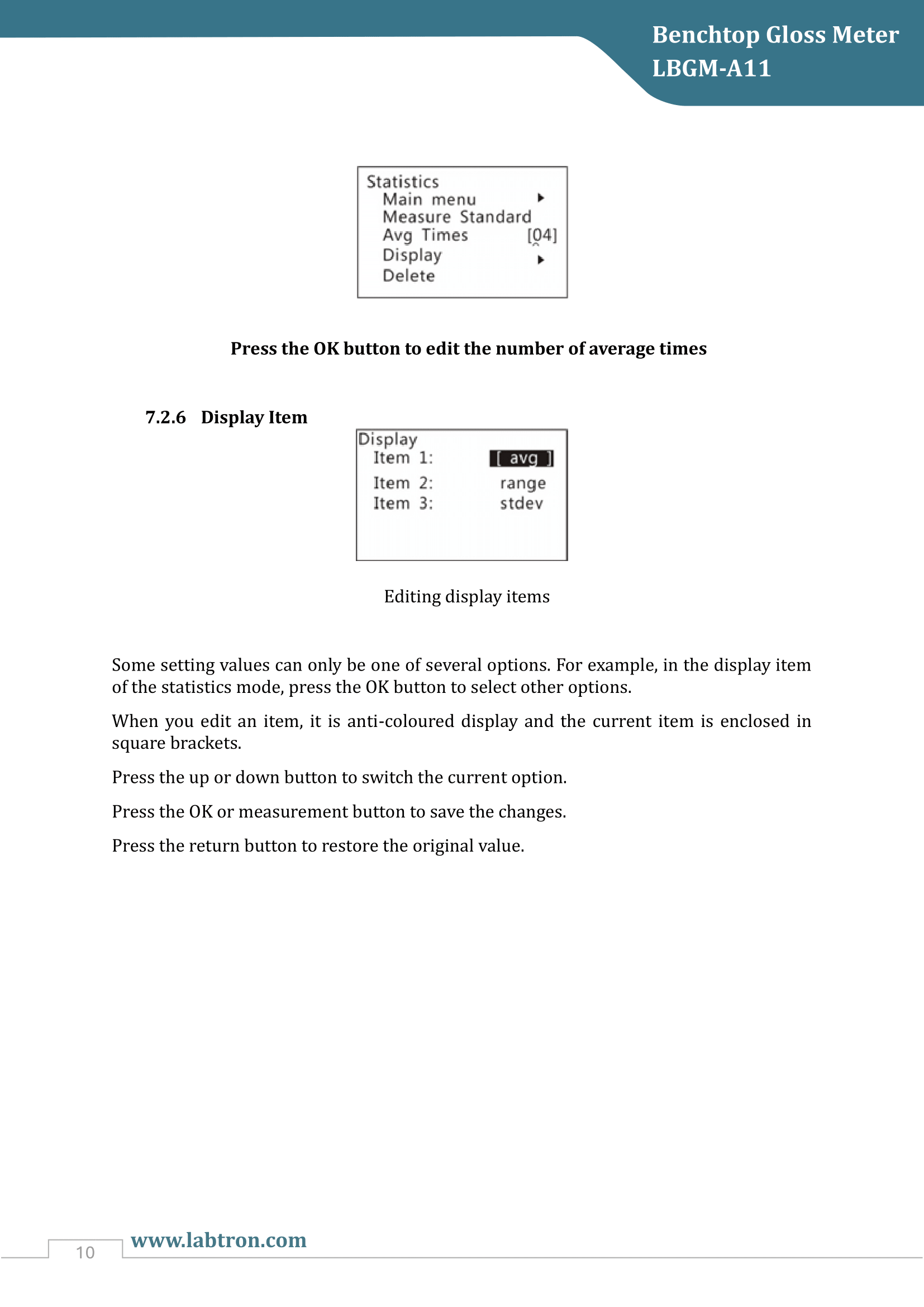 Benchtop Gloss Meter LBGM-A11 Manual