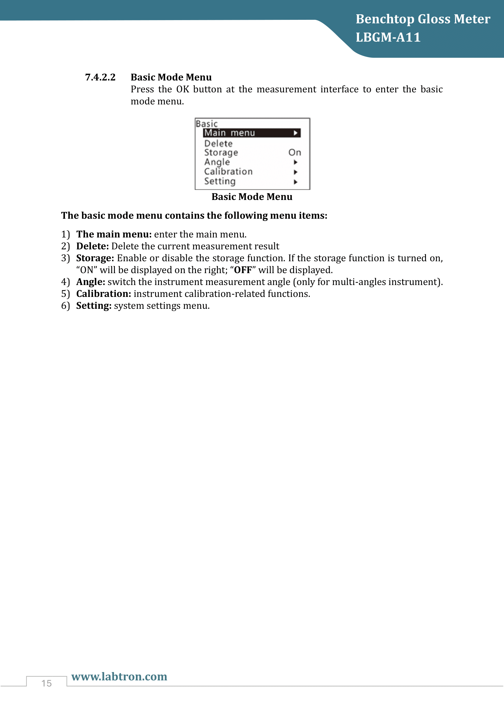 Benchtop Gloss Meter LBGM-A11 Manual