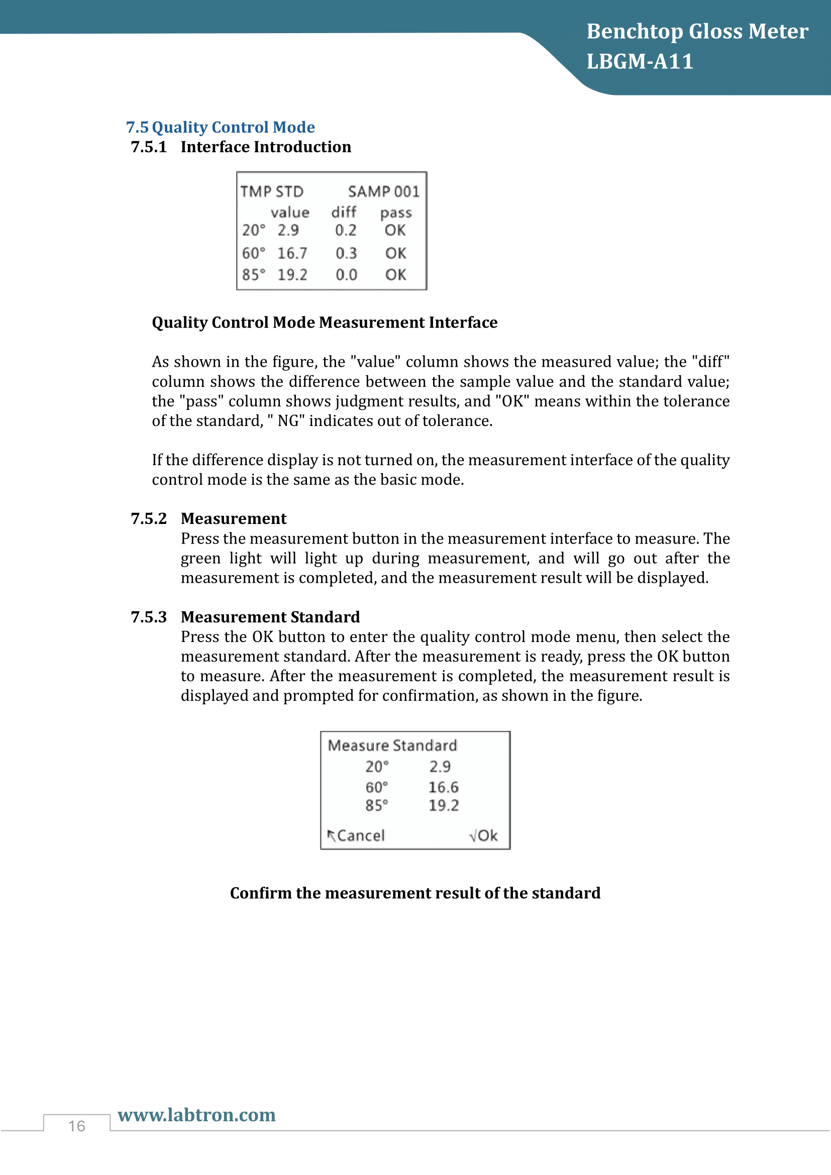 Benchtop Gloss Meter LBGM-A11 Manual