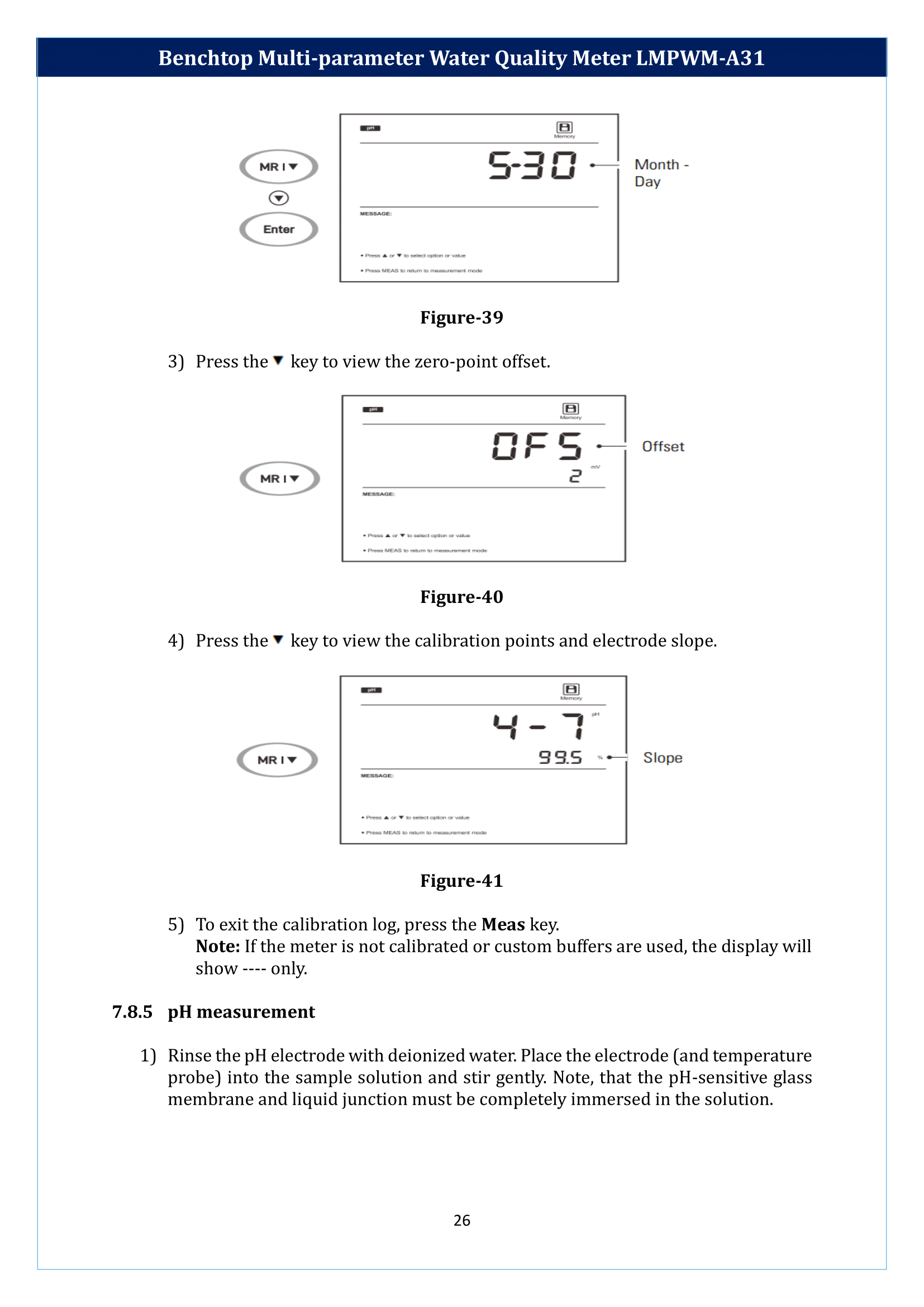 Benchtop Multi-parameter Water Quality Meter LMPWM-A31 Manual