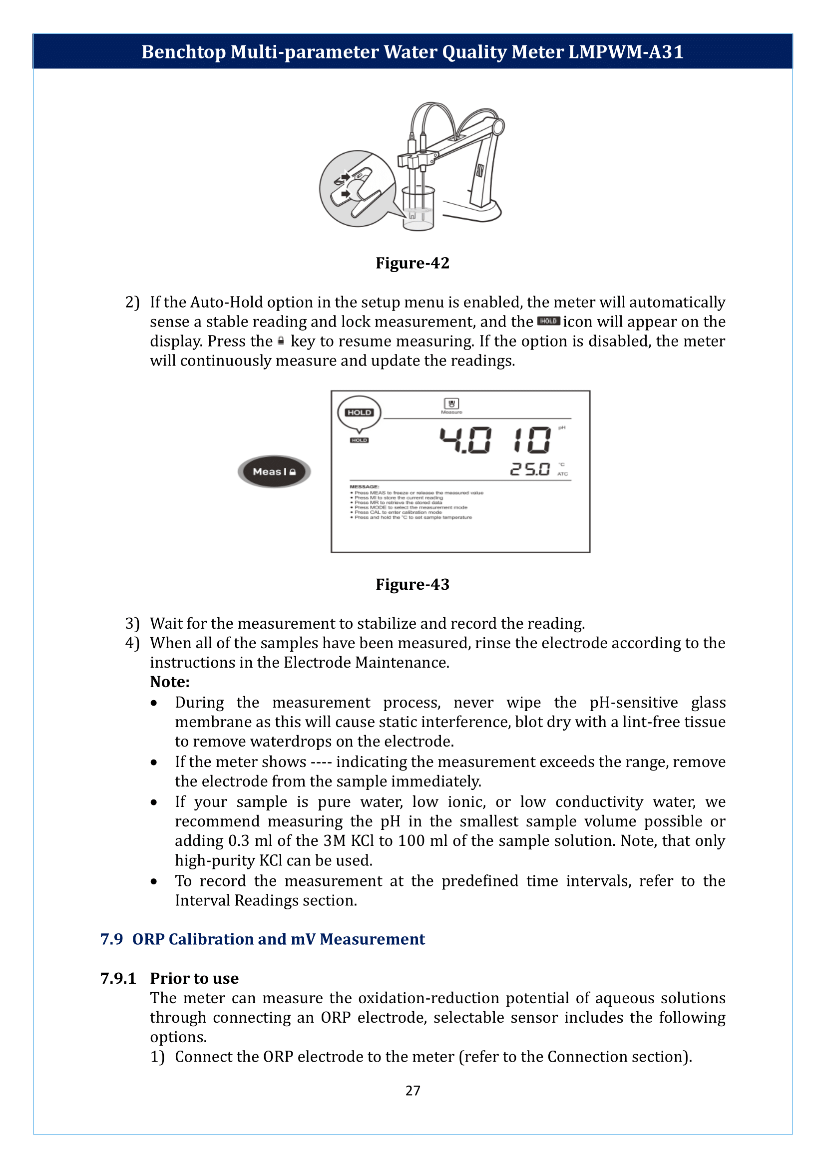 Benchtop Multi-parameter Water Quality Meter LMPWM-A31 Manual