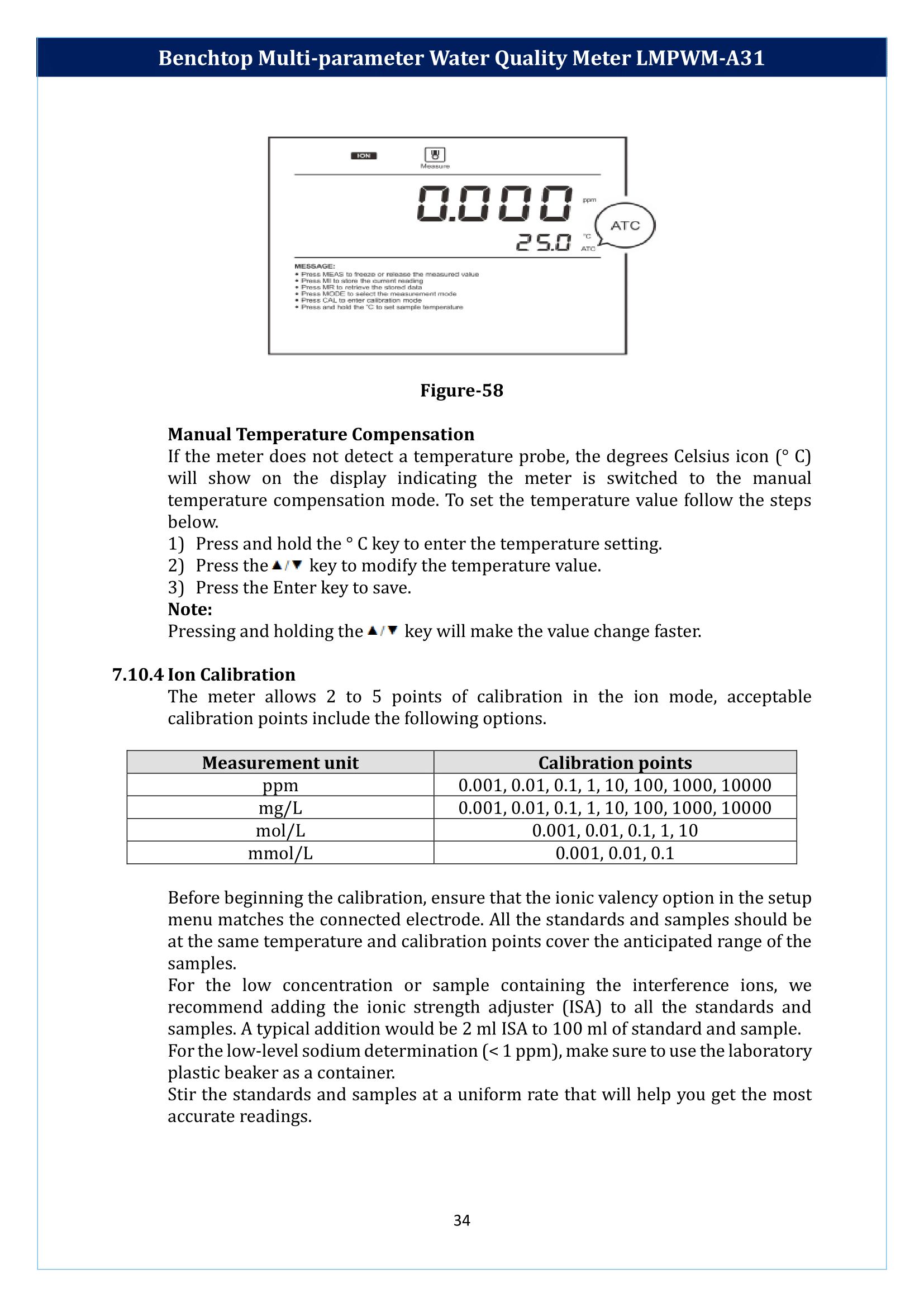 Benchtop Multi-parameter Water Quality Meter LMPWM-A31 Manual