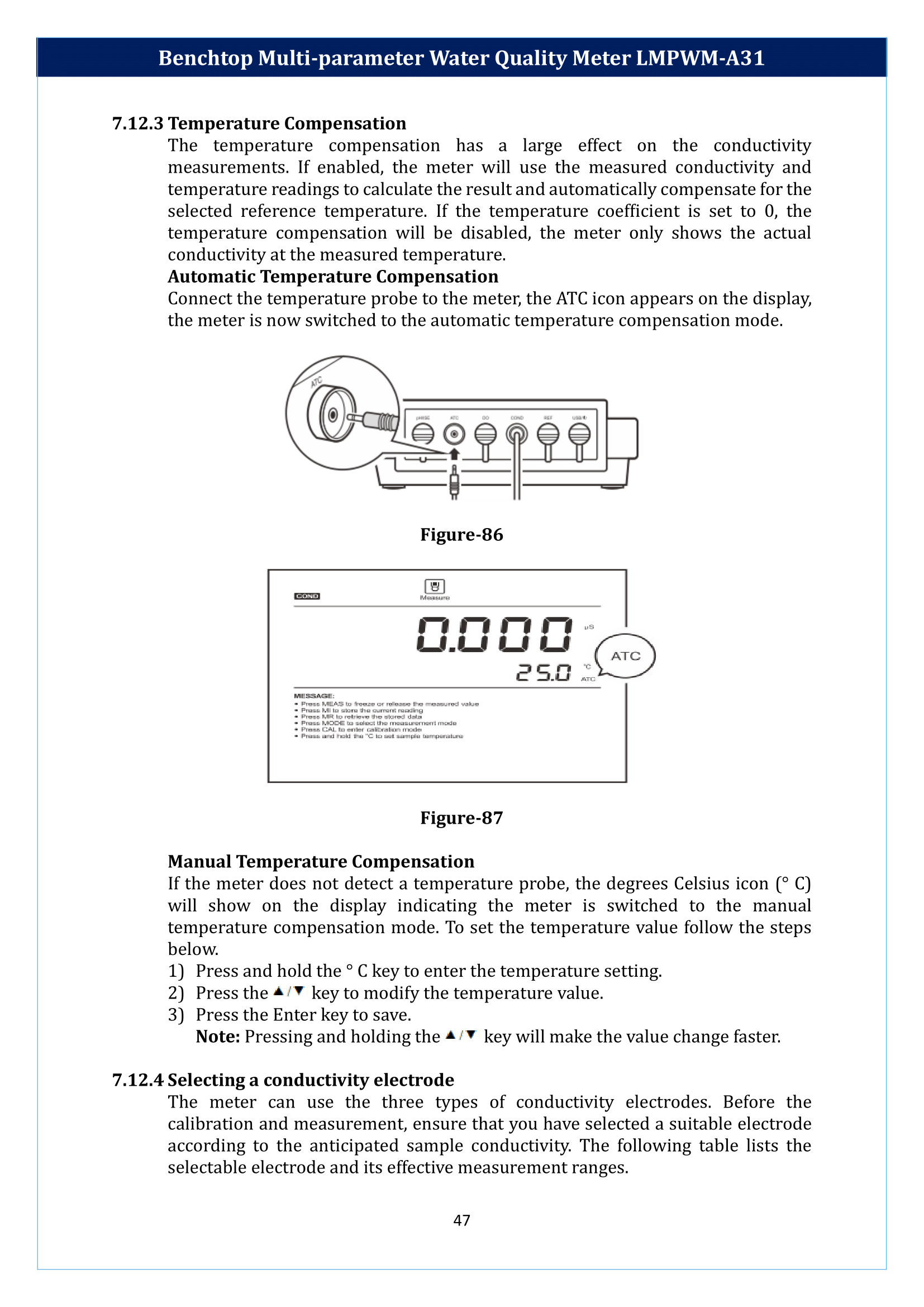 Benchtop Multi-parameter Water Quality Meter LMPWM-A31 Manual