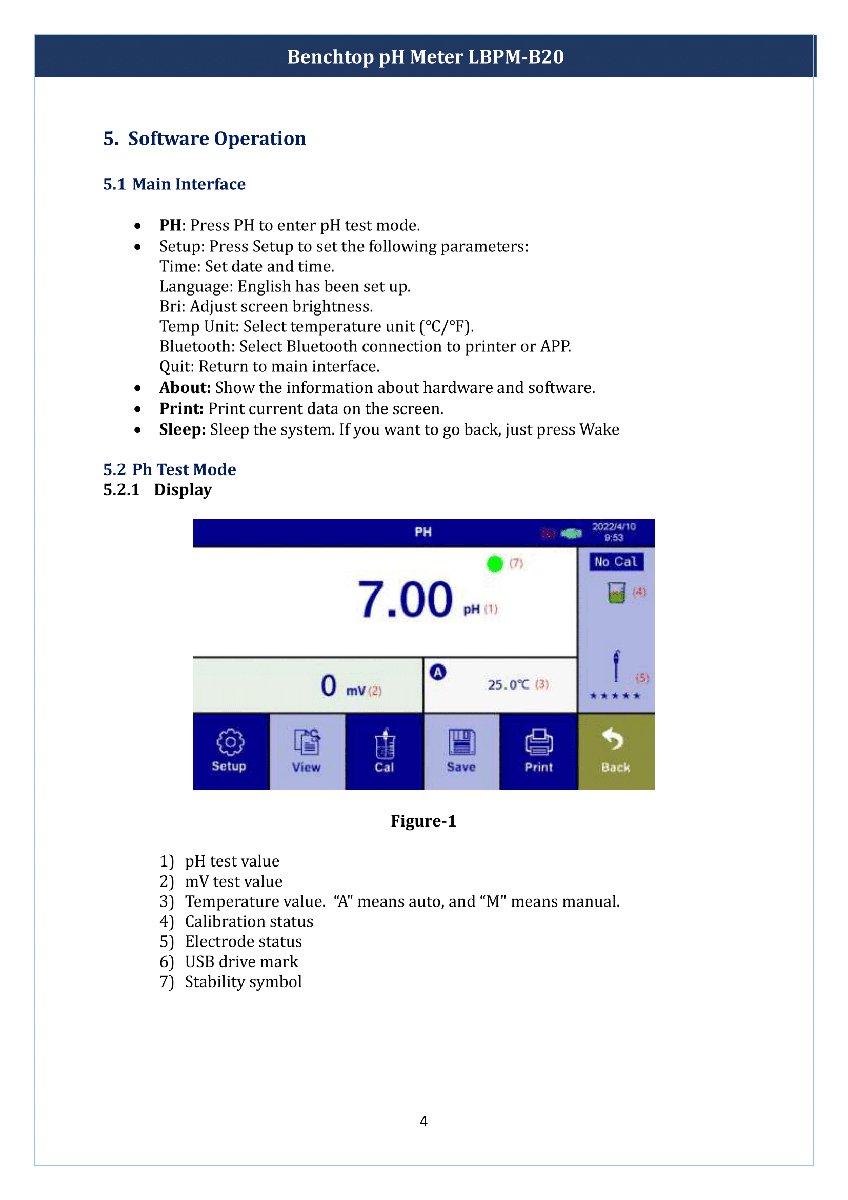 Benchtop pH Meter LBPM-B20 Manual