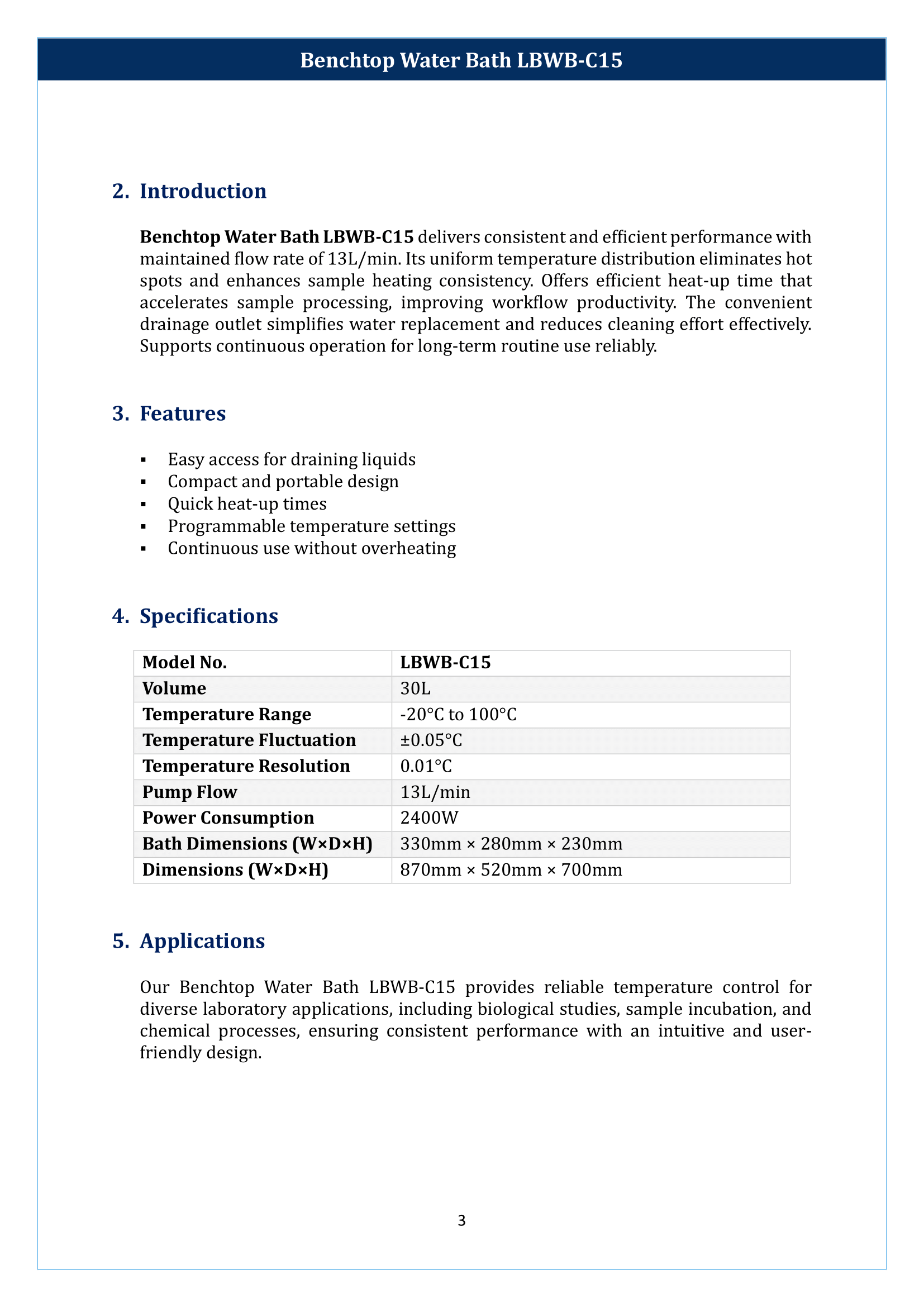 Benchtop Water Bath LBWB-C15 Manual