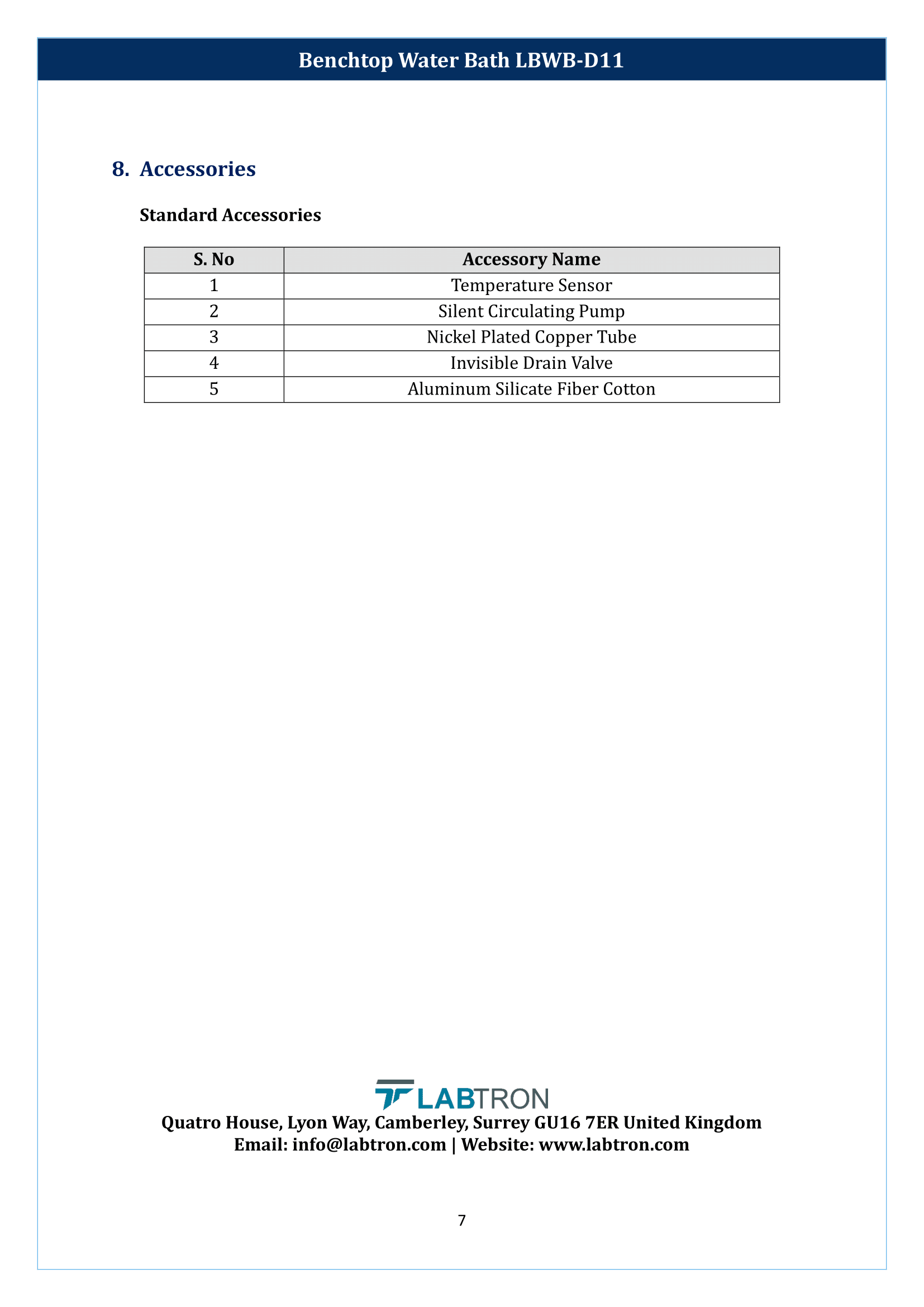 Benchtop Water Bath LBWB-D11 Manual