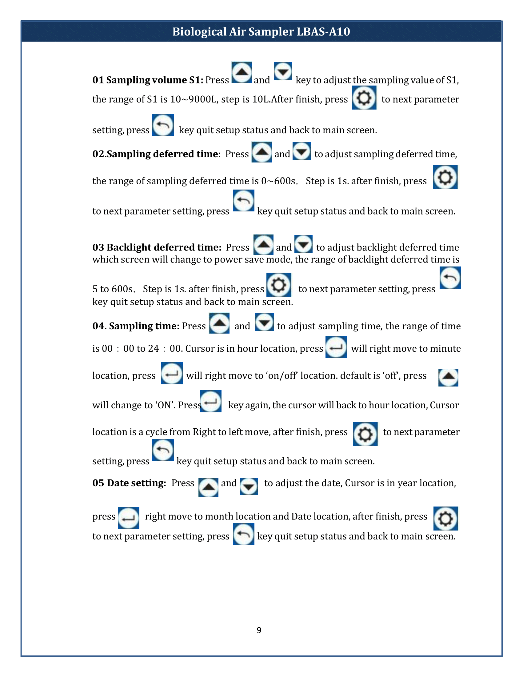 Biological Air Sampler LBAS-A10 Manual