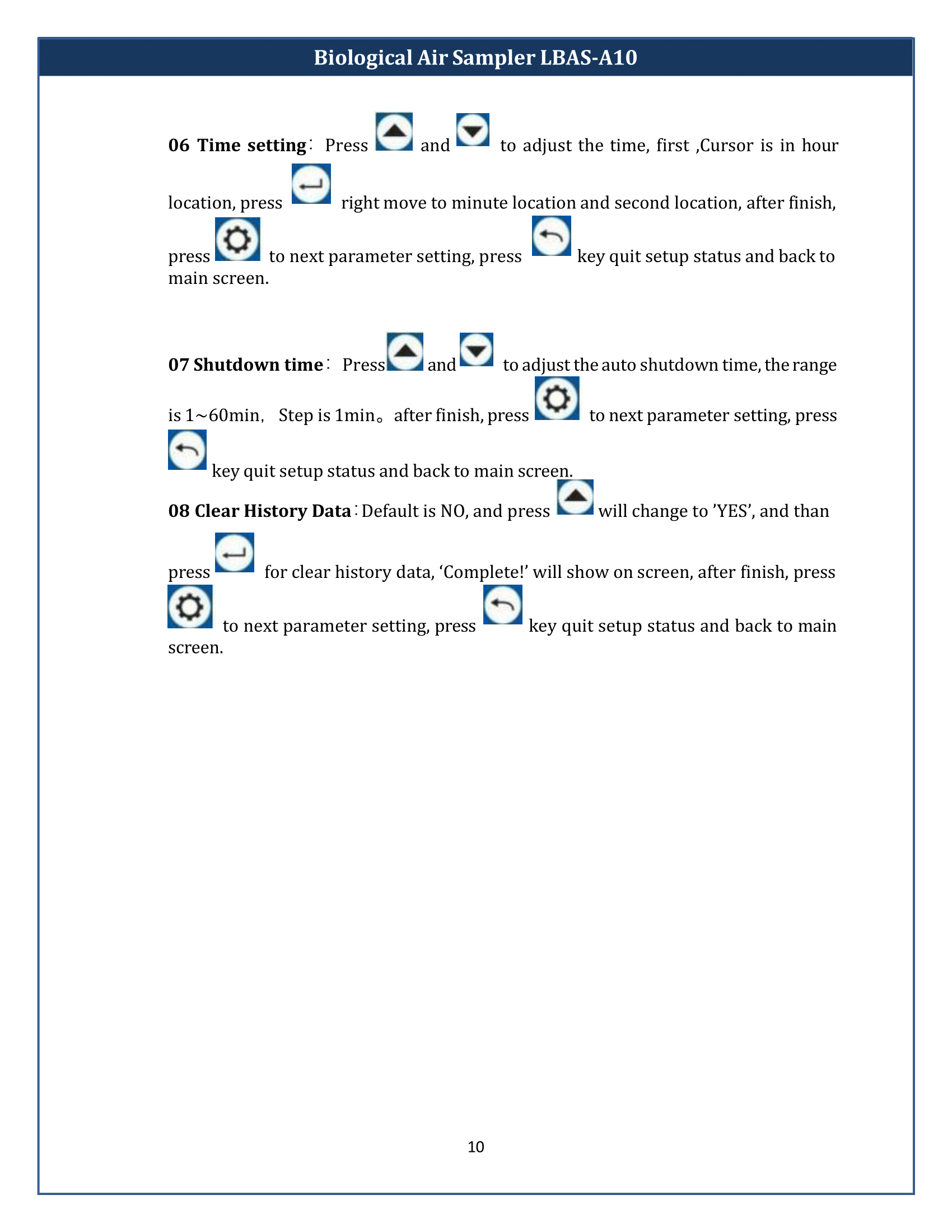 Biological Air Sampler LBAS-A10 Manual