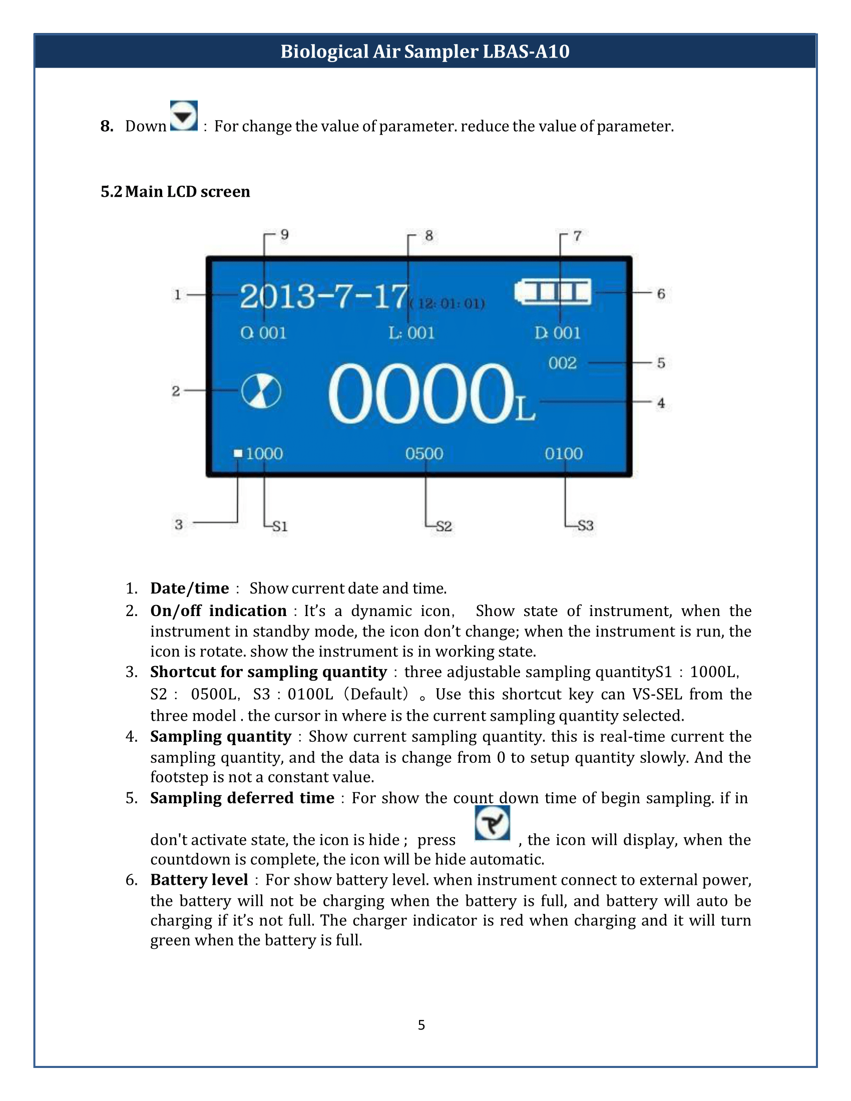 Biological Air Sampler LBAS-A10 Manual