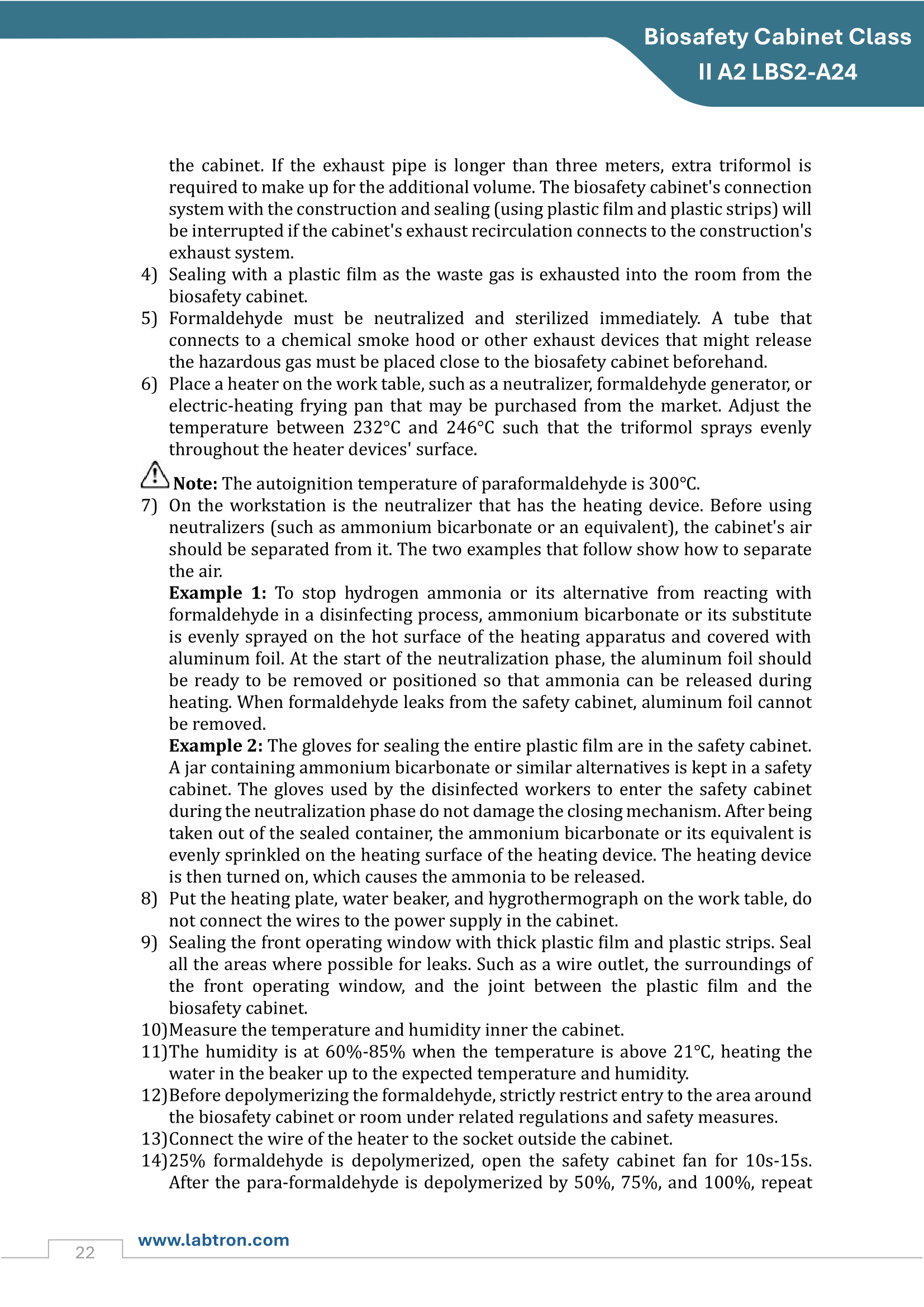Biosafety Cabinet Class II A2 LBS2-A24 Manual