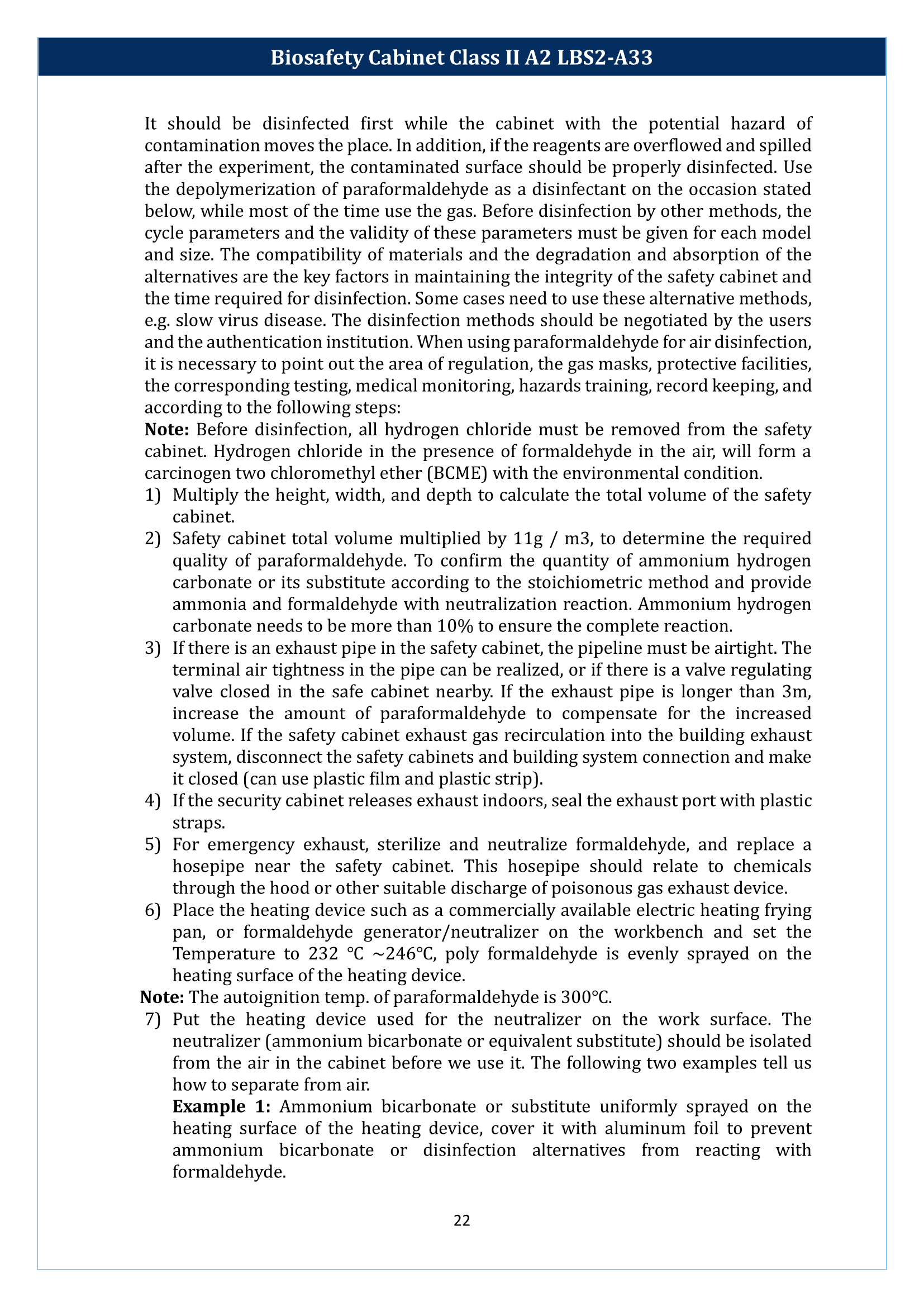 Biosafety Cabinet LBS2-A33 (Class II A2) Manual