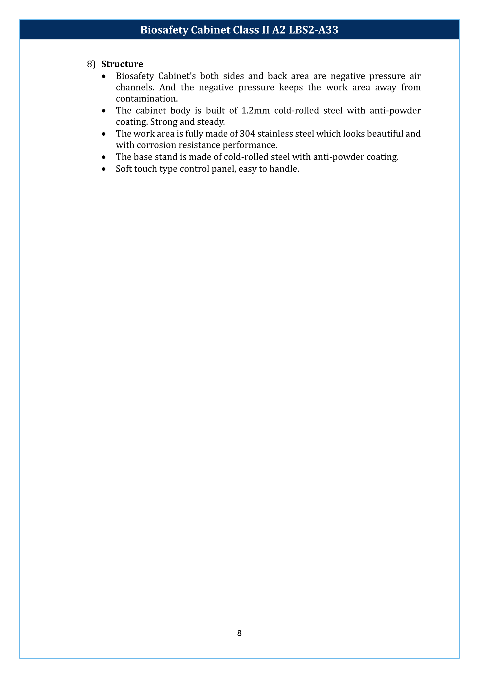 Biosafety Cabinet LBS2-A33 (Class II A2) Manual