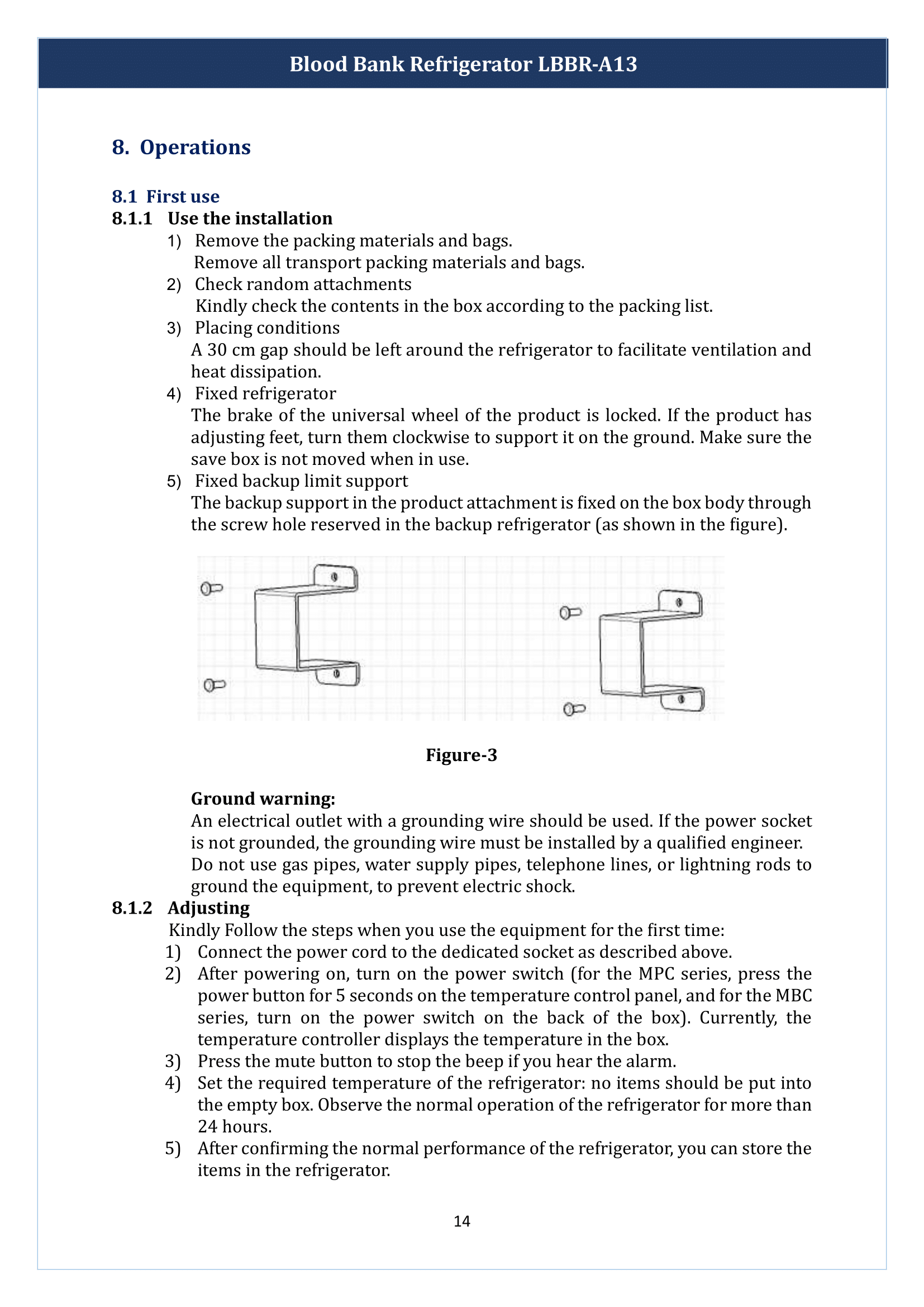 Blood Bank Refrigerator LBBR-A13 Manual