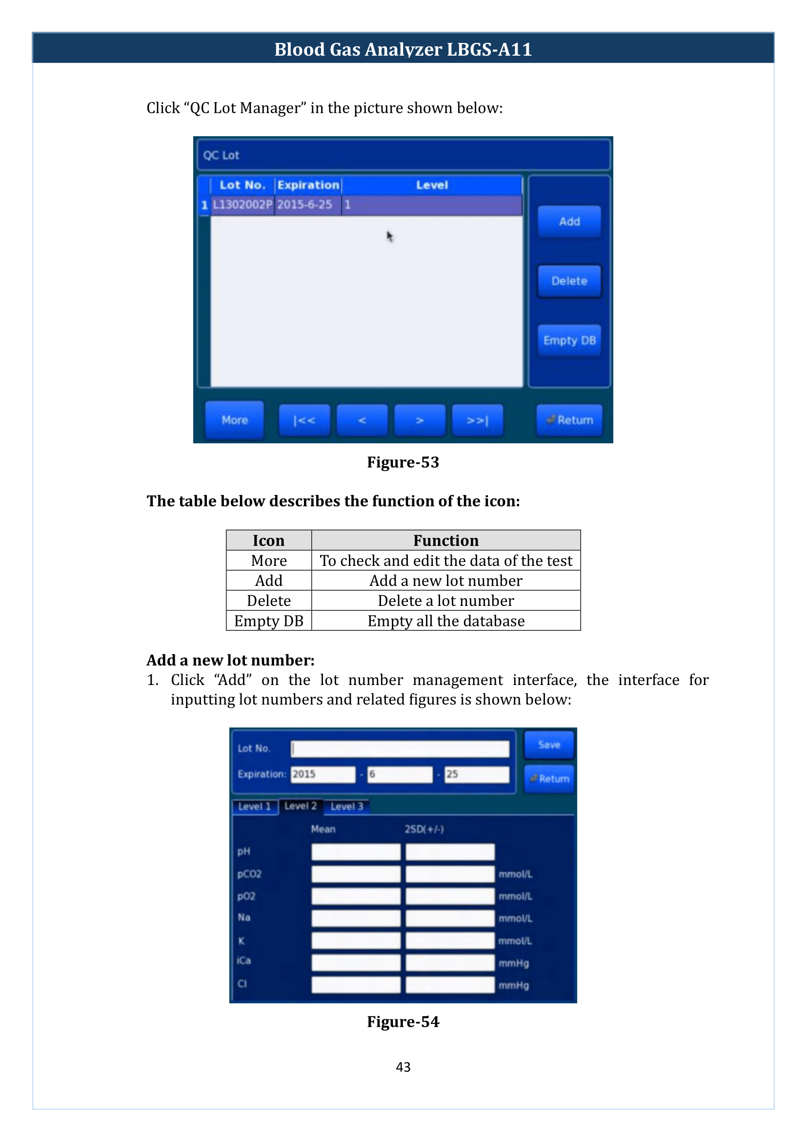 Blood Gas Analyzer LBGS-A11 Manual
