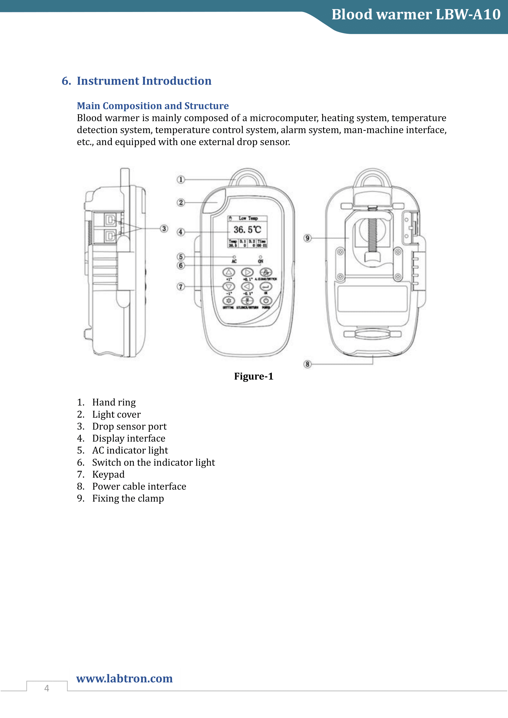 Blood warmer LBW-A10 Manual