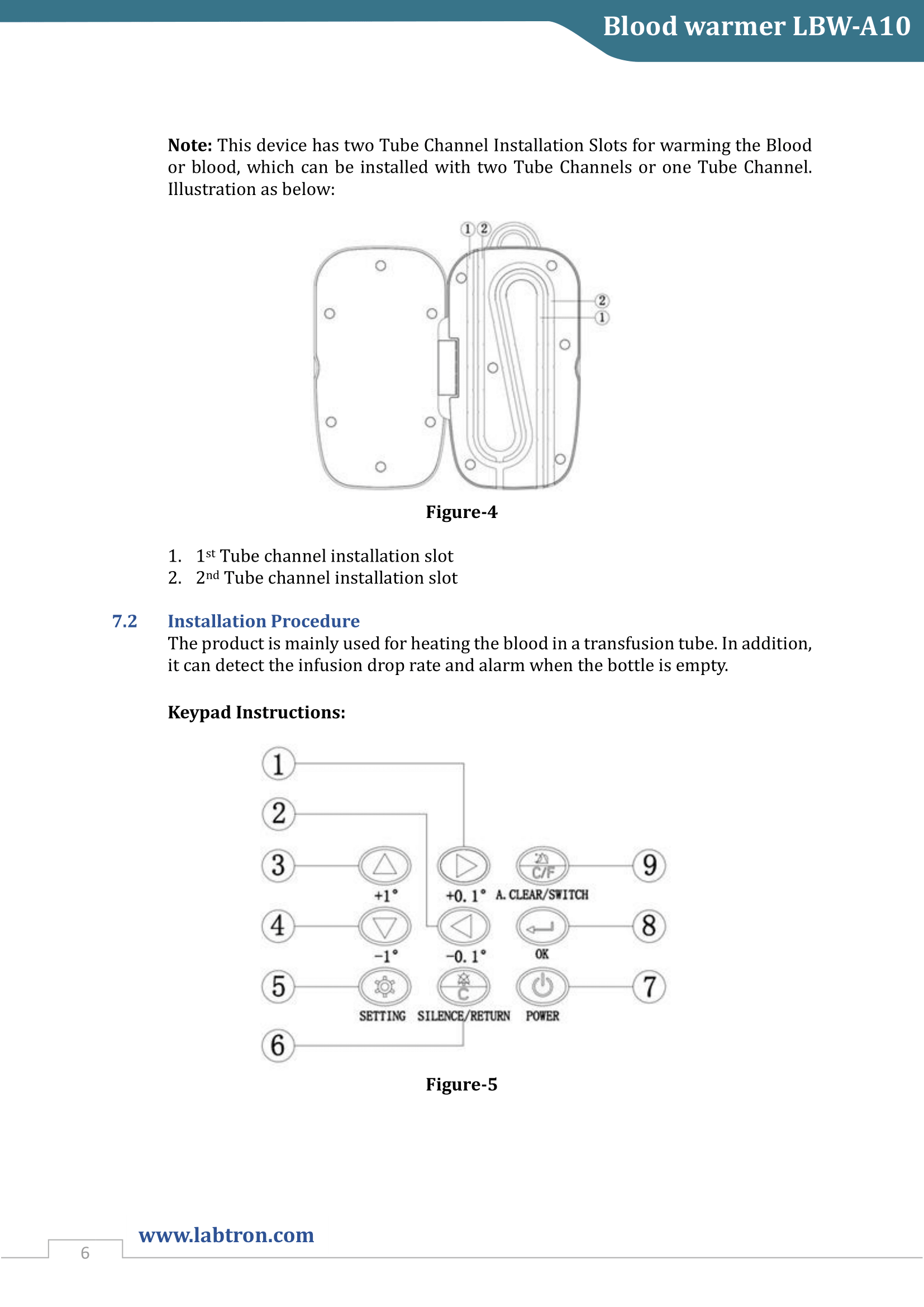 Blood warmer LBW-A10 Manual