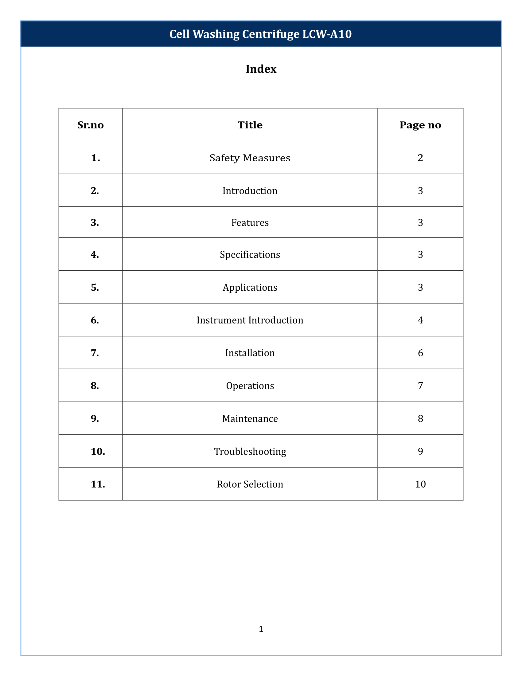 Cell Washing Centrifuge LCW-A10 Manual
