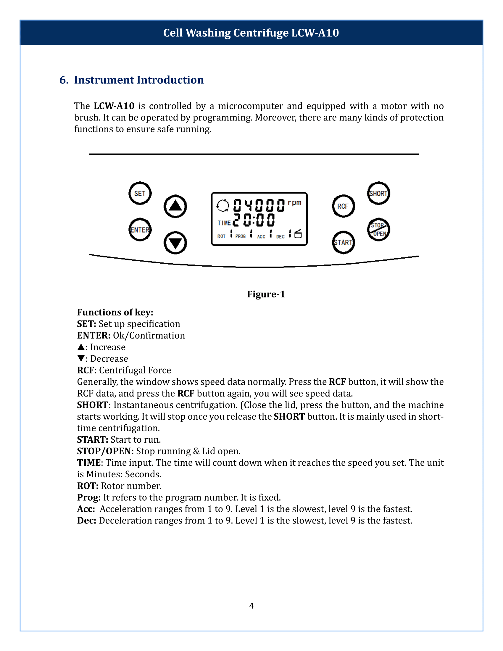 Cell Washing Centrifuge LCW-A10 Manual