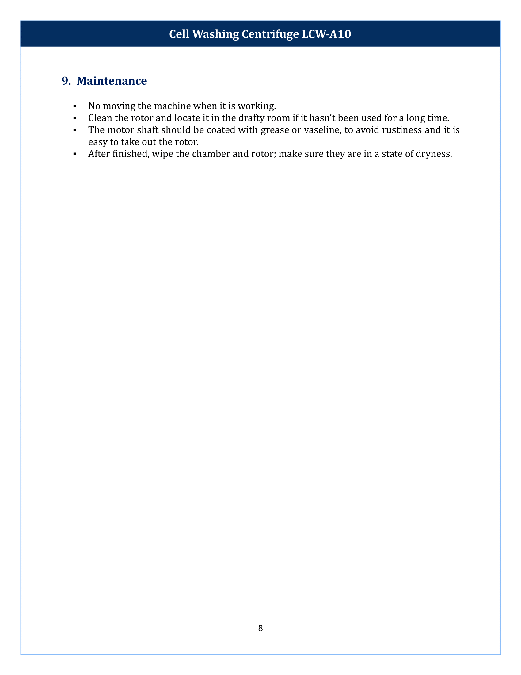 Cell Washing Centrifuge LCW-A10 Manual