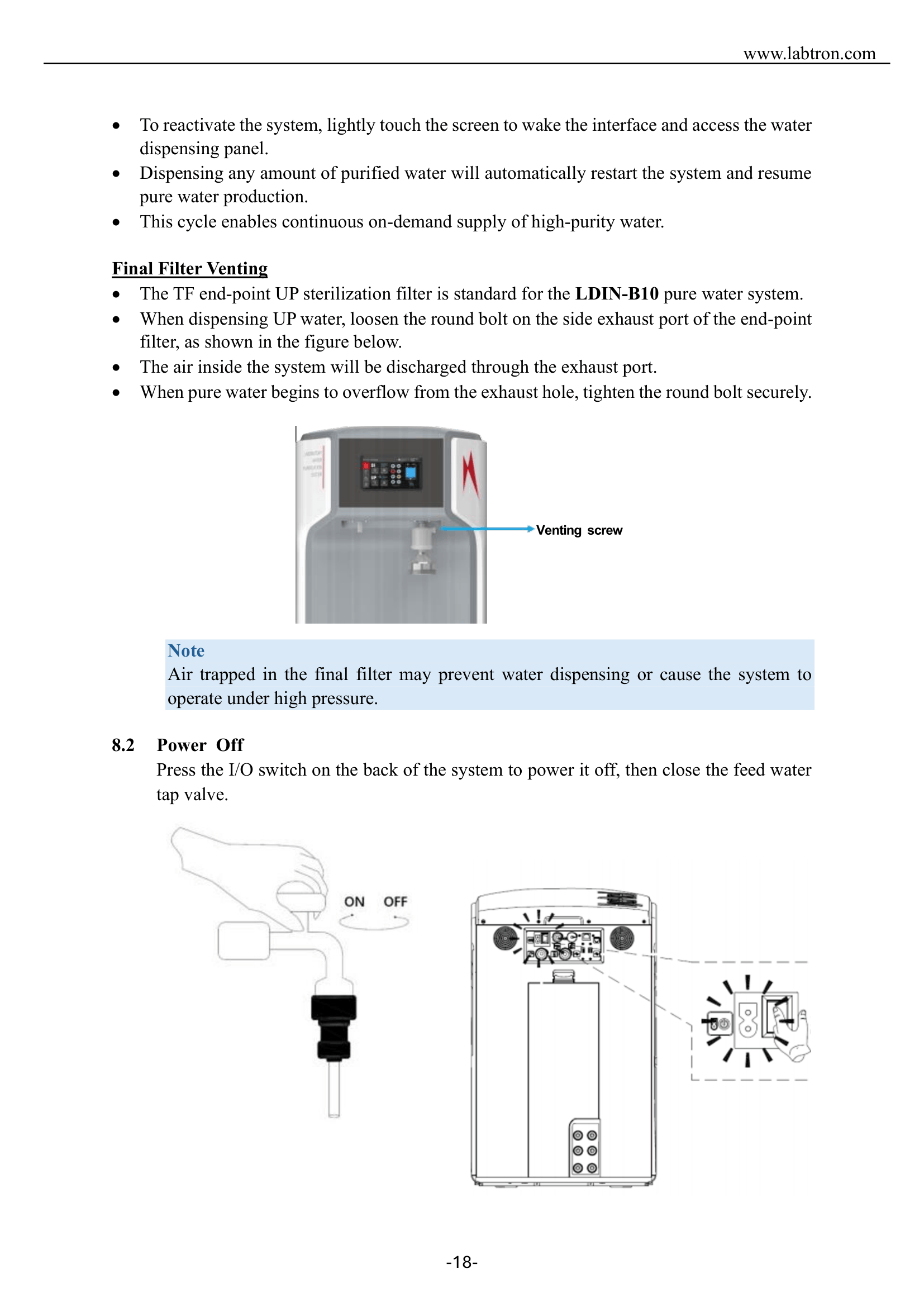Deionized Water System LDIN-B10 Manual
