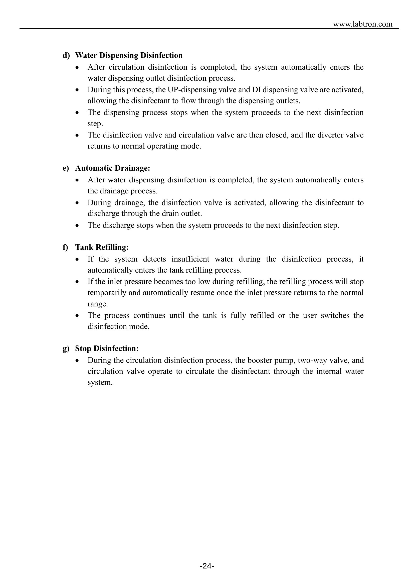 Deionized Water System LDIN-B10 Manual