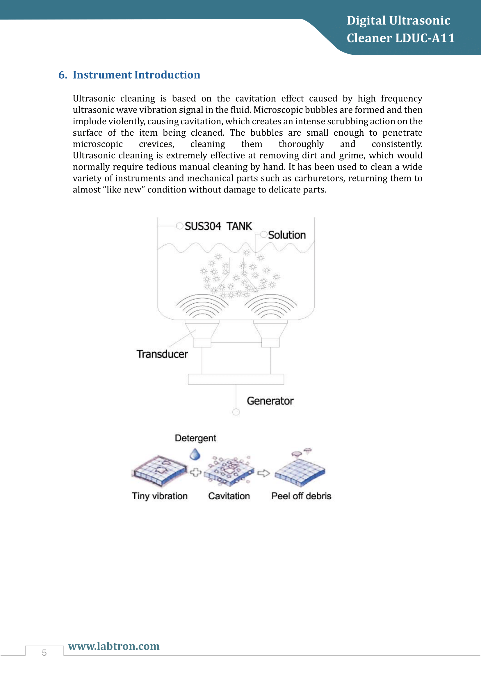 Digital Ultrasonic Cleaner LDUC-A11 Manual