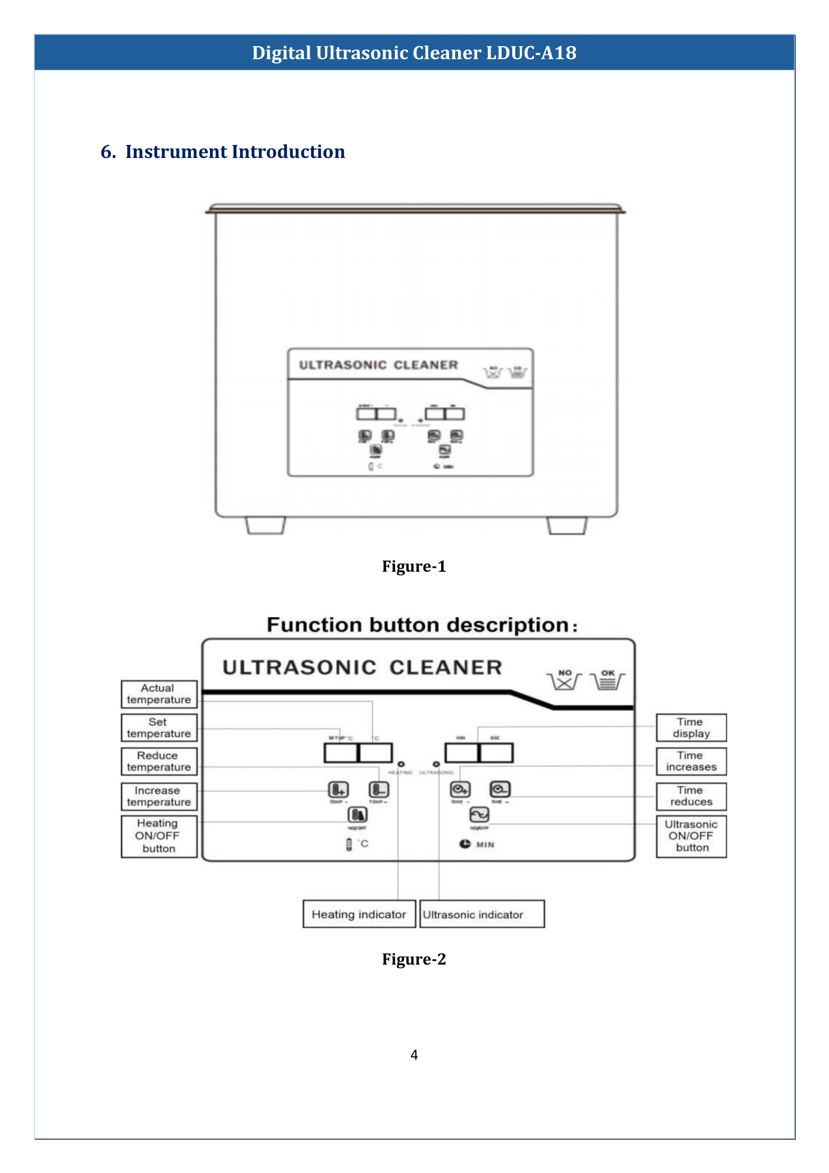 Digital Ultrasonic Cleaner LDUC-A18 Manual