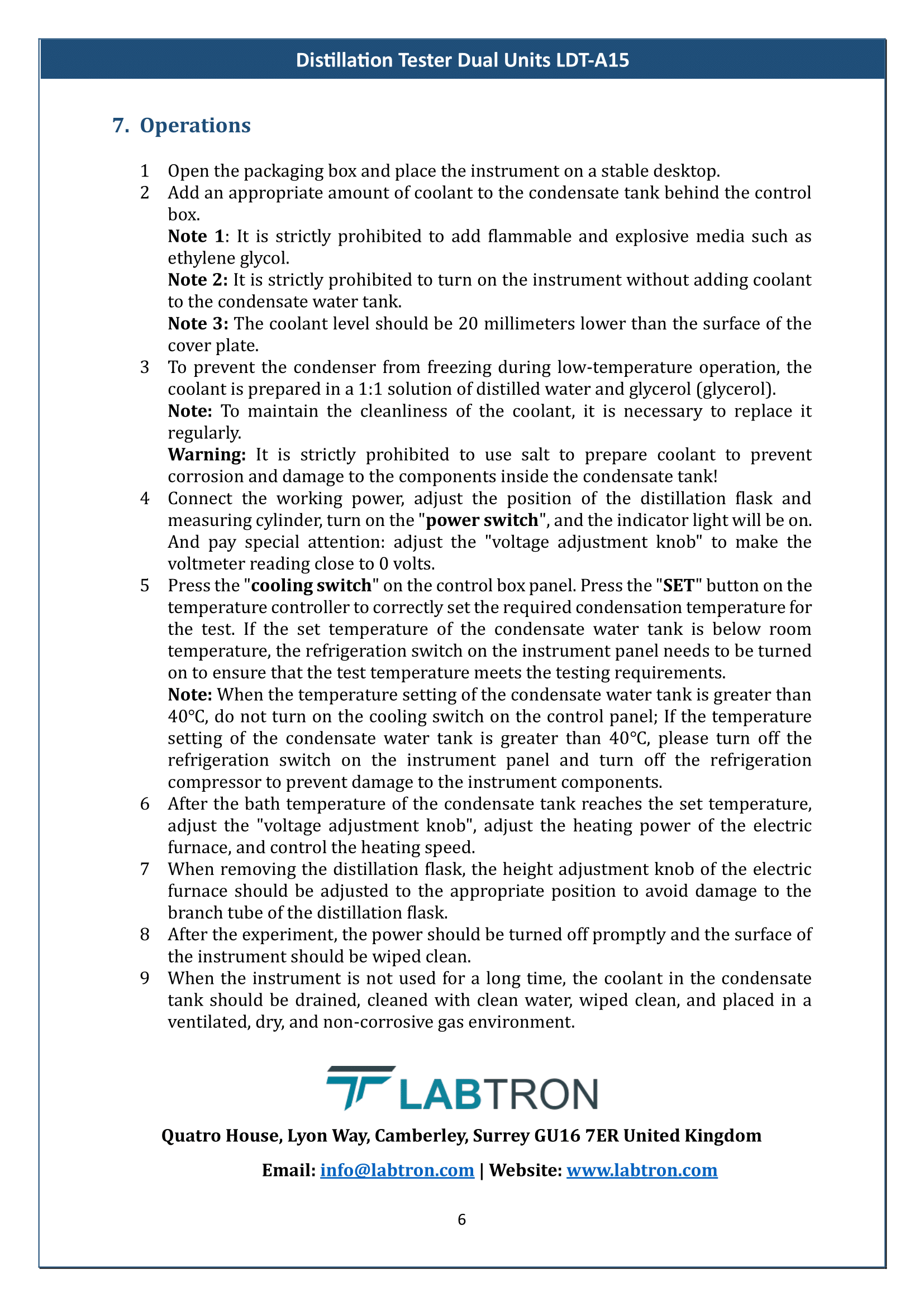 Distillation Tester Dual Units LDT-A15 Manual