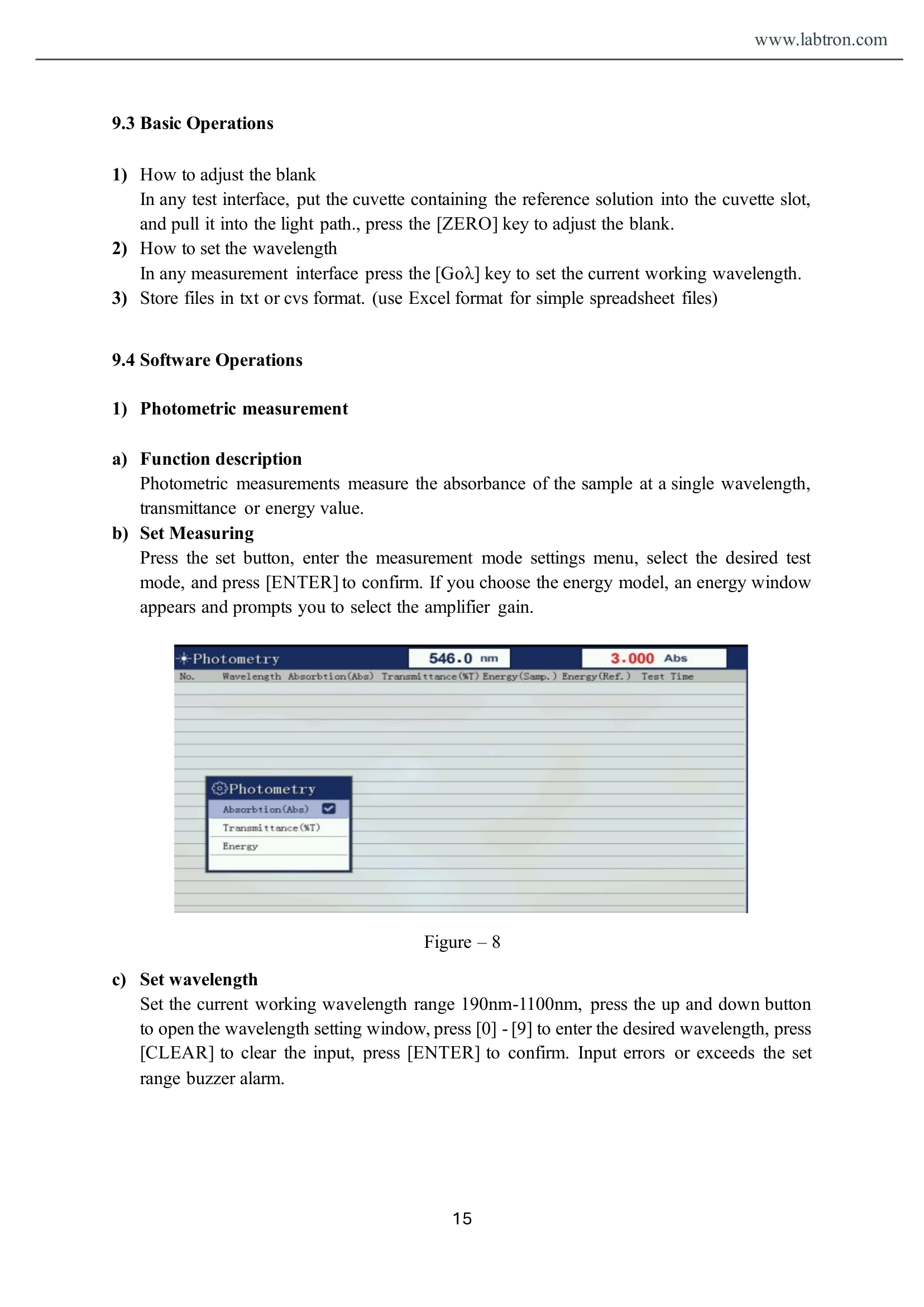 Double Beam UV-Vis Spectrophotometer LUS-B10 Manual