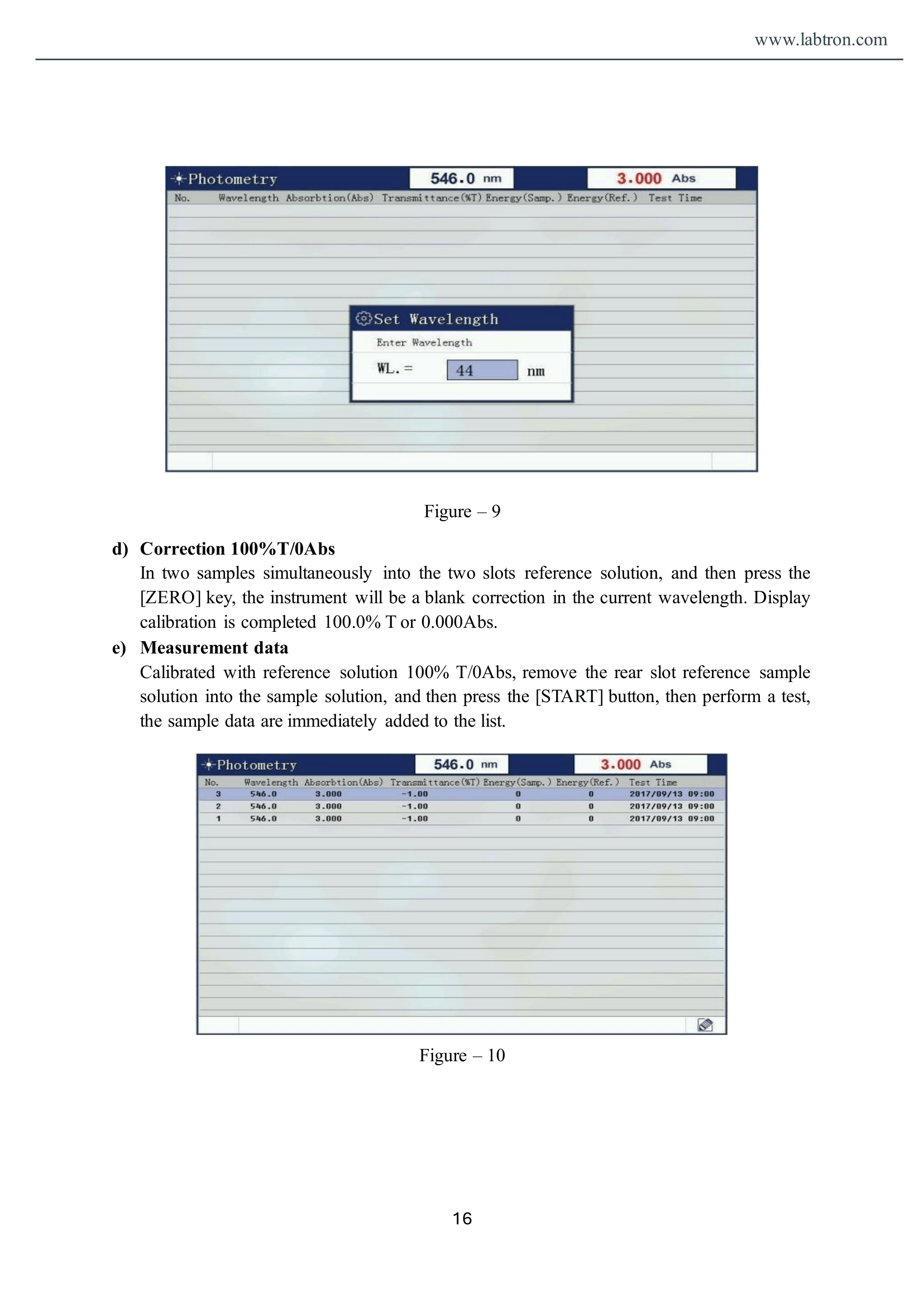 Double Beam UV-Vis Spectrophotometer LUS-B10 Manual