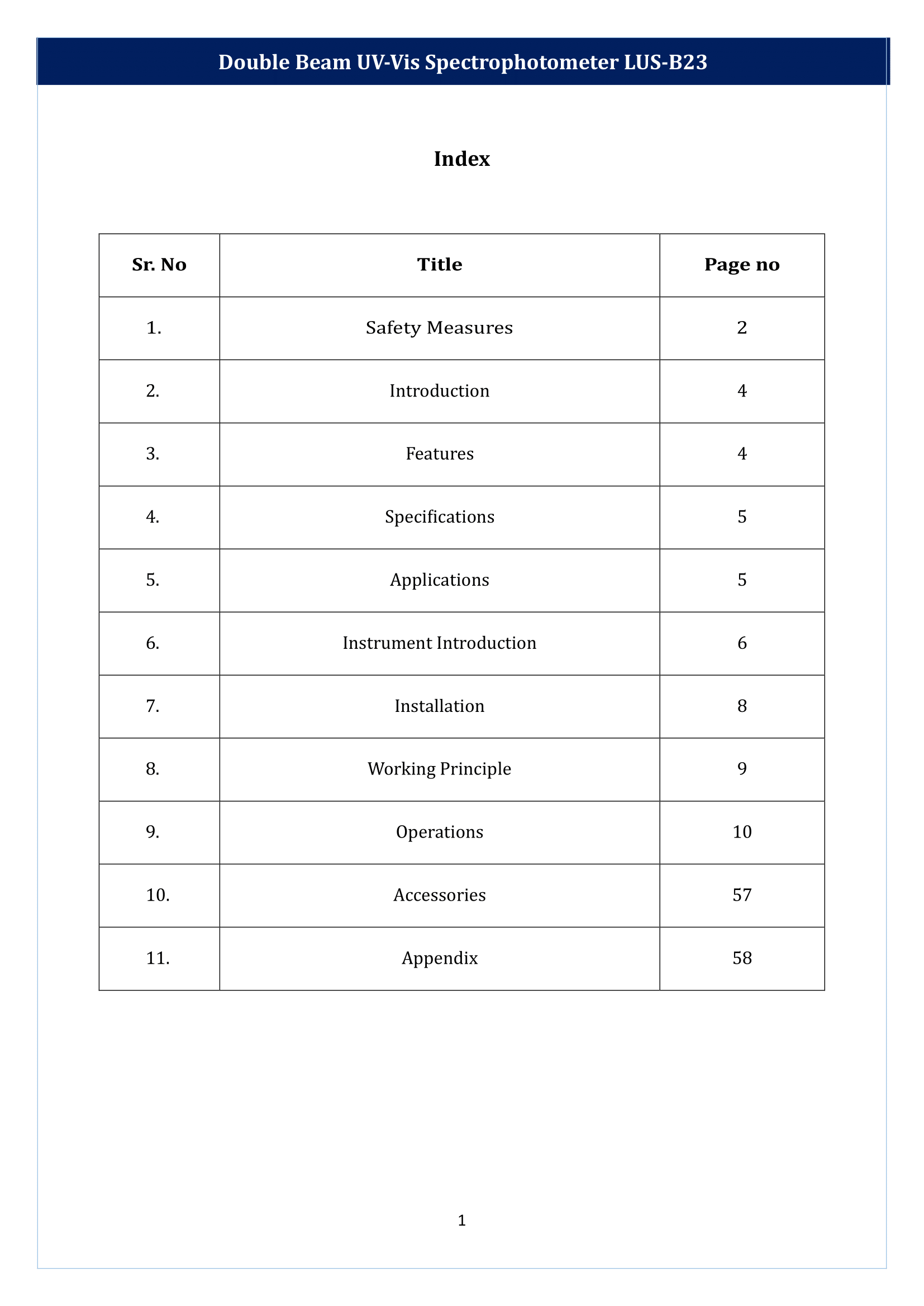 Double Beam UV-Vis Spectrophotometer LUS-B23 Manual