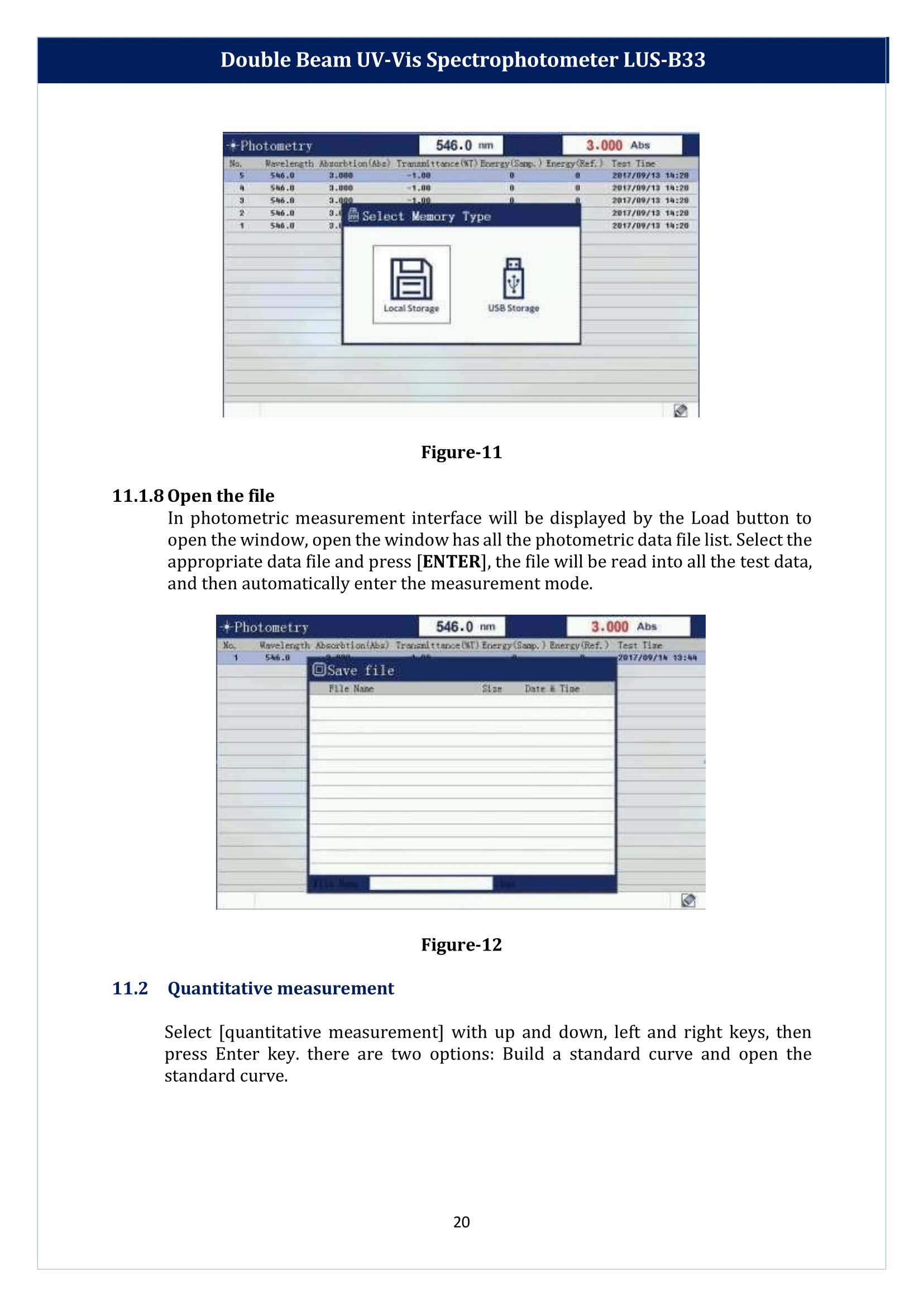 Double Beam UV-Vis Spectrophotometer LUS-B33 Manual