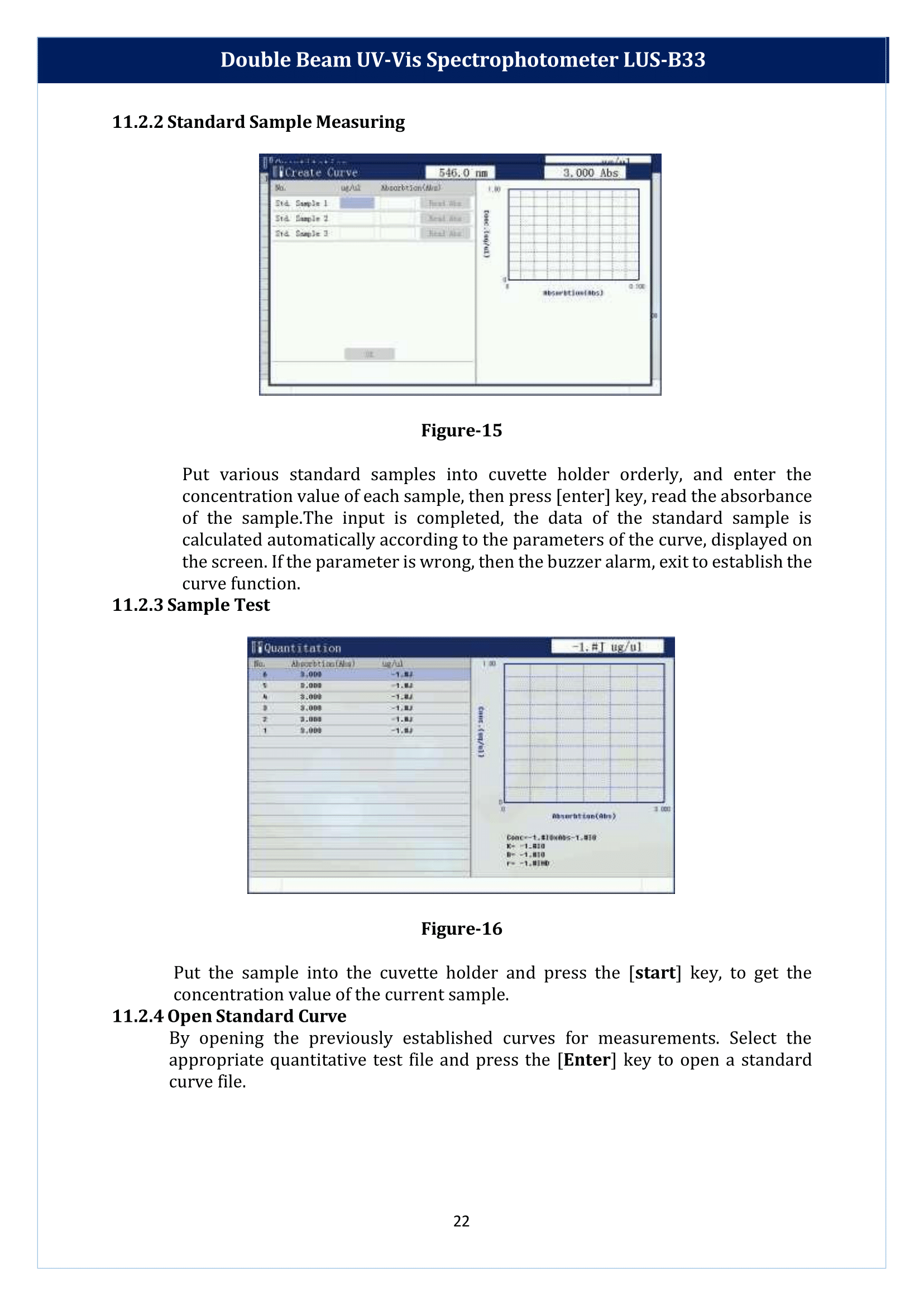 Double Beam UV-Vis Spectrophotometer LUS-B33 Manual